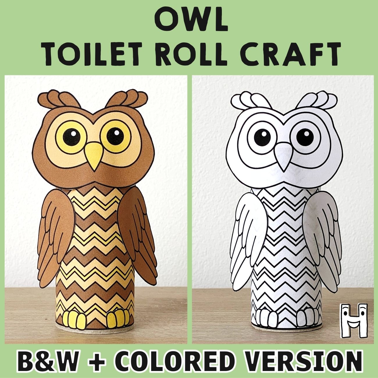 Owl Toilet Paper Roll Craft Printable Woodland Bird Animal Coloring Activity Made By Teachers