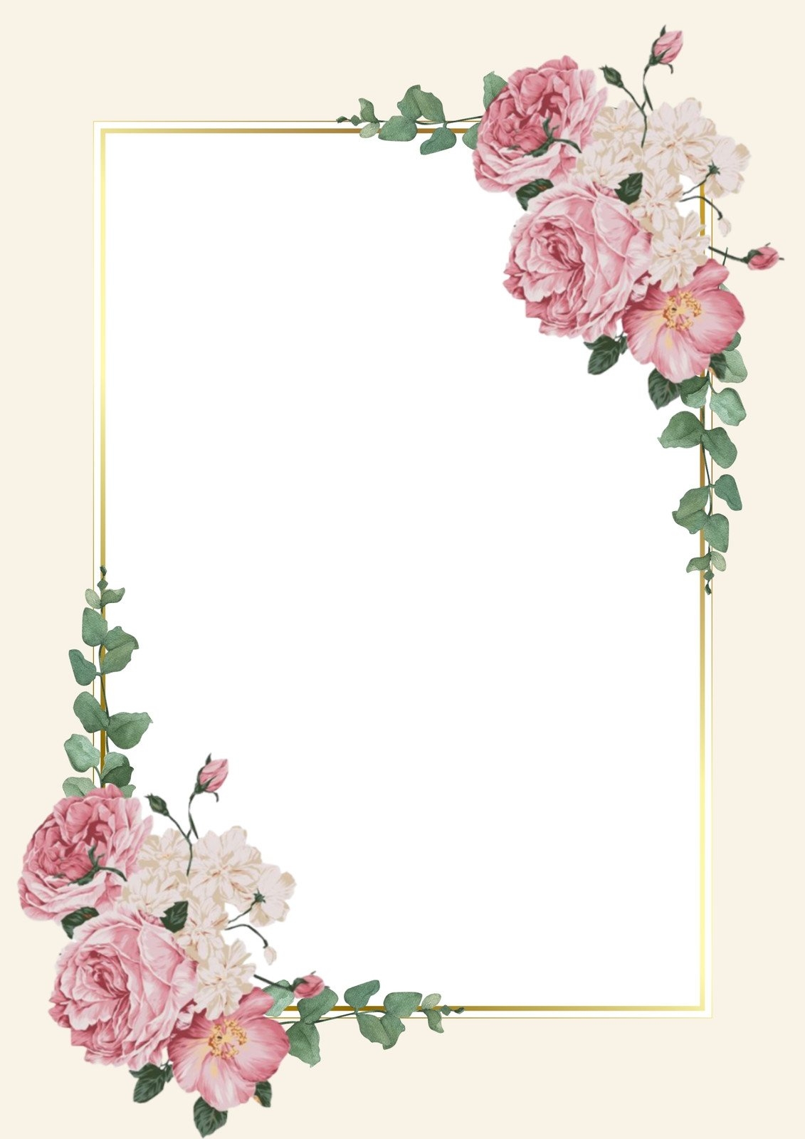 Printable Flower Border Paper