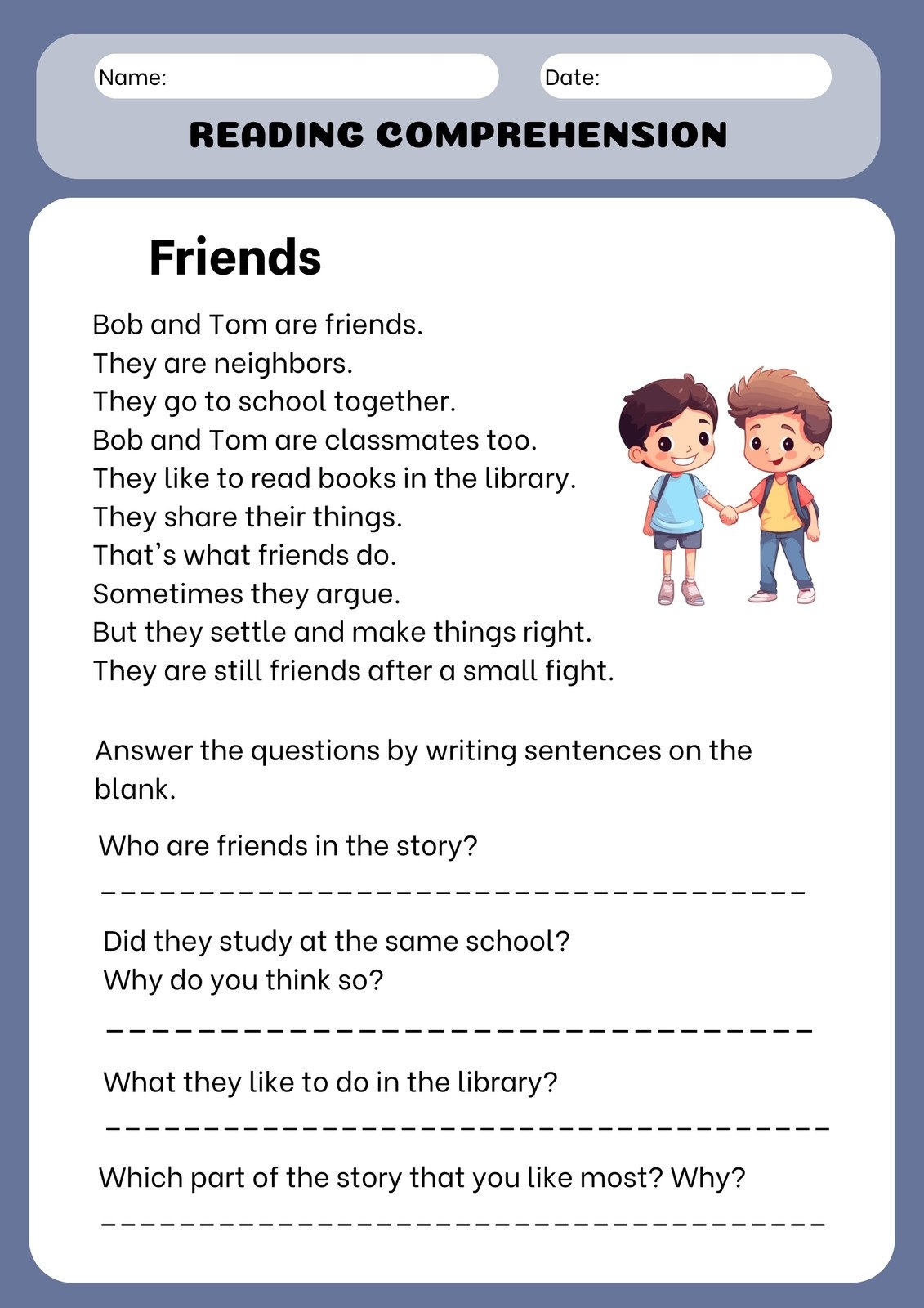 Page 2 Free Printable 2nd Grade Reading Worksheet Templates Canva