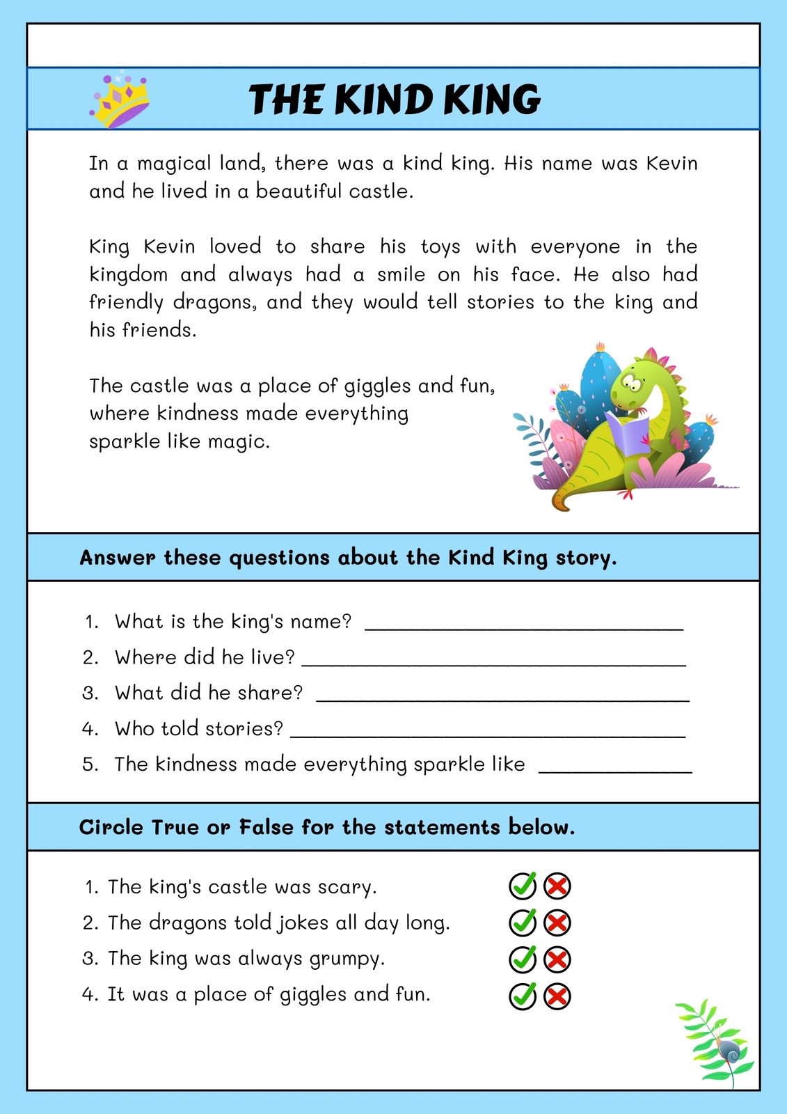 Page 3 Free Printable 2nd Grade Reading Worksheet Templates Canva