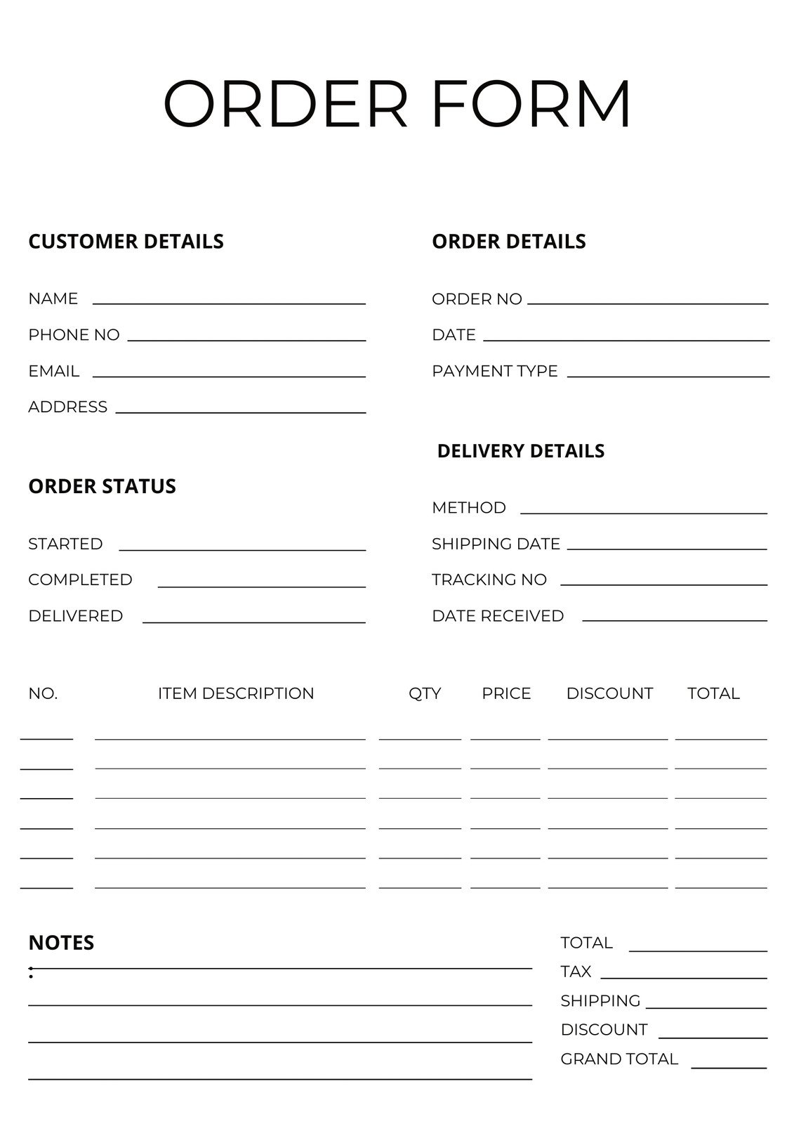 Page 4 Free Form Document Templates To Customize And Print Canva