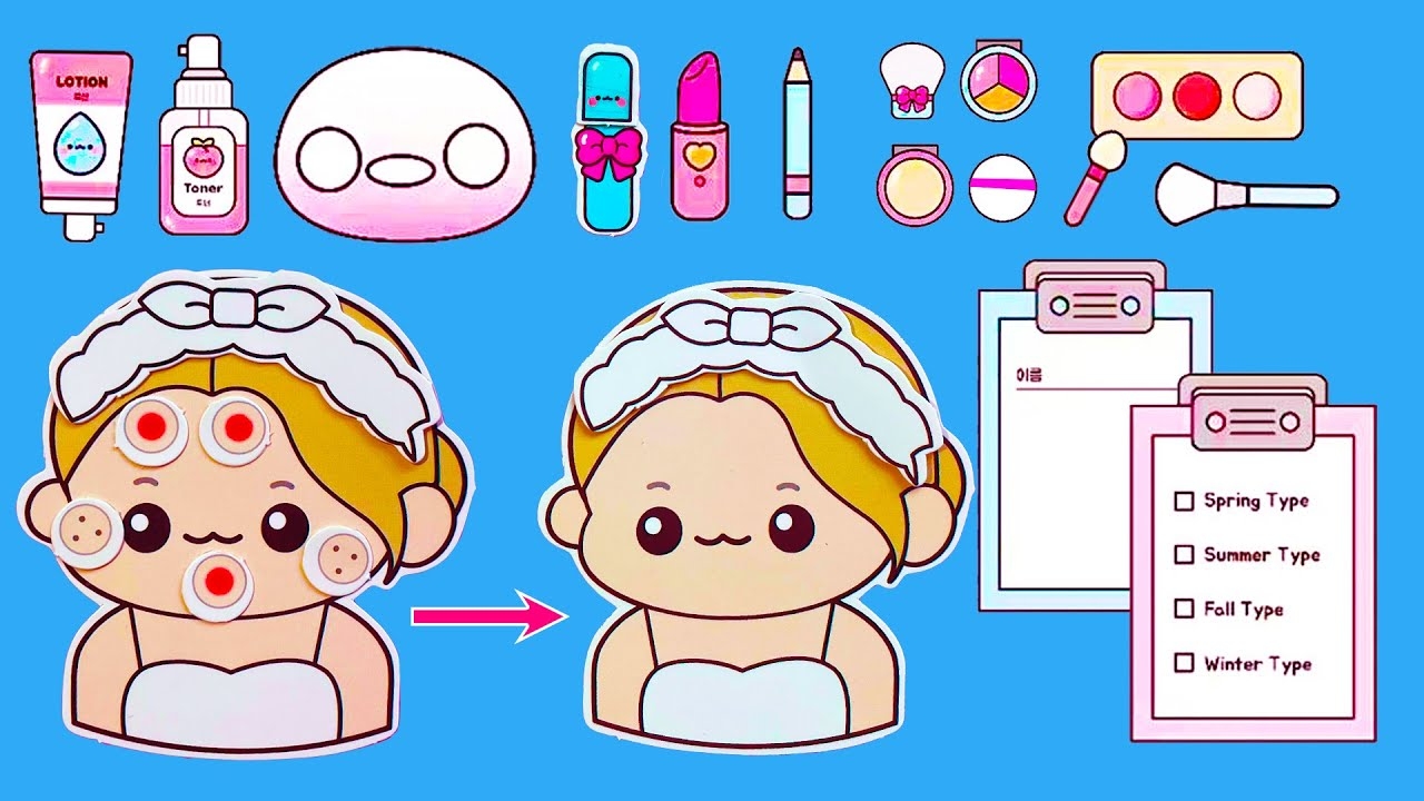  paper Diy DIY DOLL MAKEUP SKIN CARE Printables Paper Doll Book YouTube