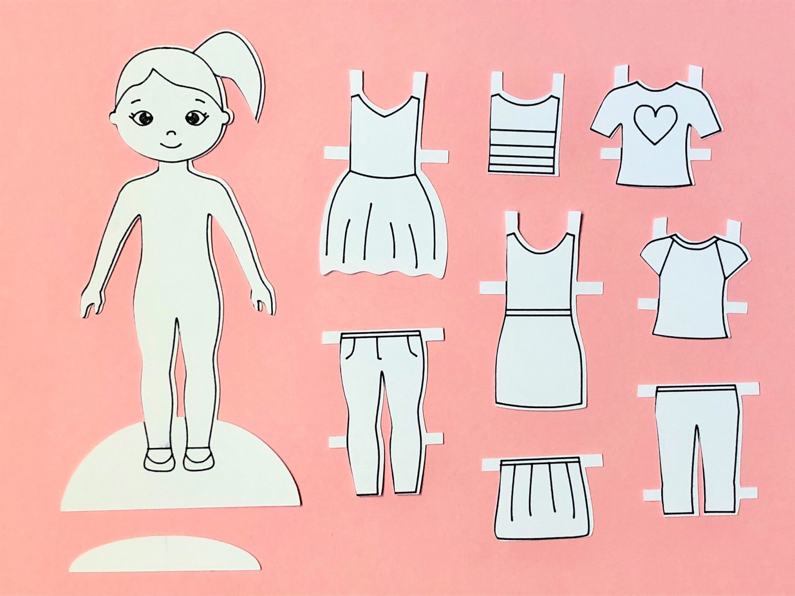 Paper Doll Cut File And Printable Meet Hannah A Downloadable Doll For Cricut And Silhouette Machines And Hand Cutting svg Png Pdf Etsy