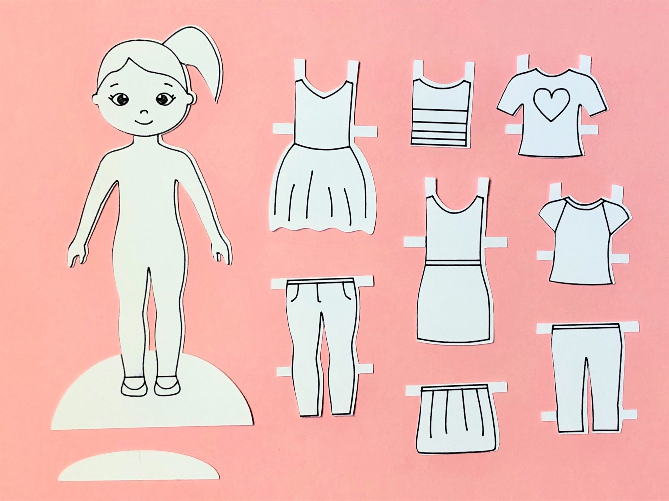 Paper Doll Cut File And Printable Meet Hannah A Downloadable Doll For Cricut And Silhouette Machines And Hand Cutting svg Png Pdf Etsy