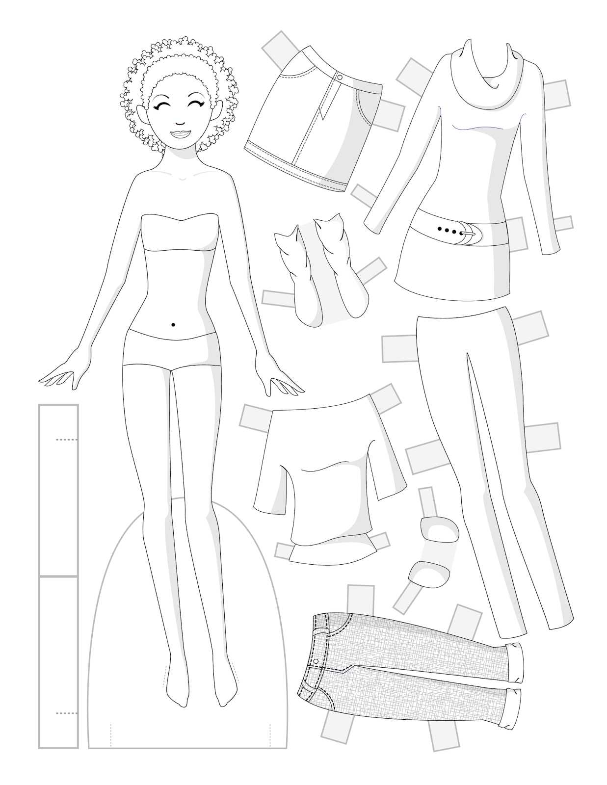 Paper Dolls Printable Black And White
