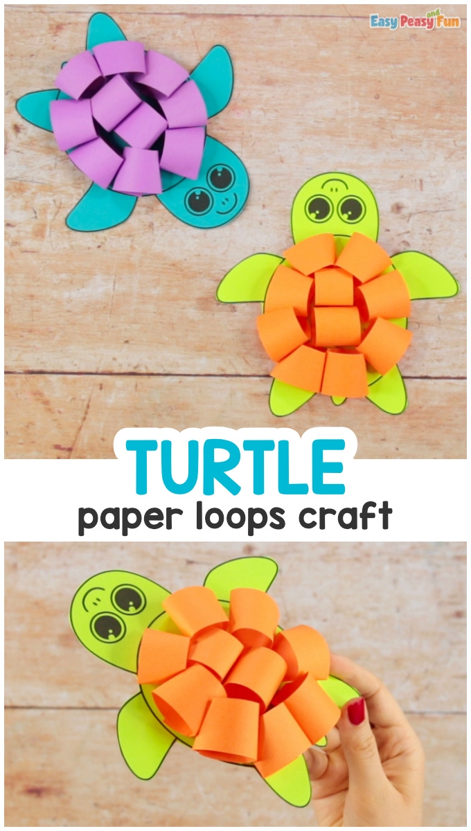Paper Loops Turtle Craft Easy Peasy And Fun
