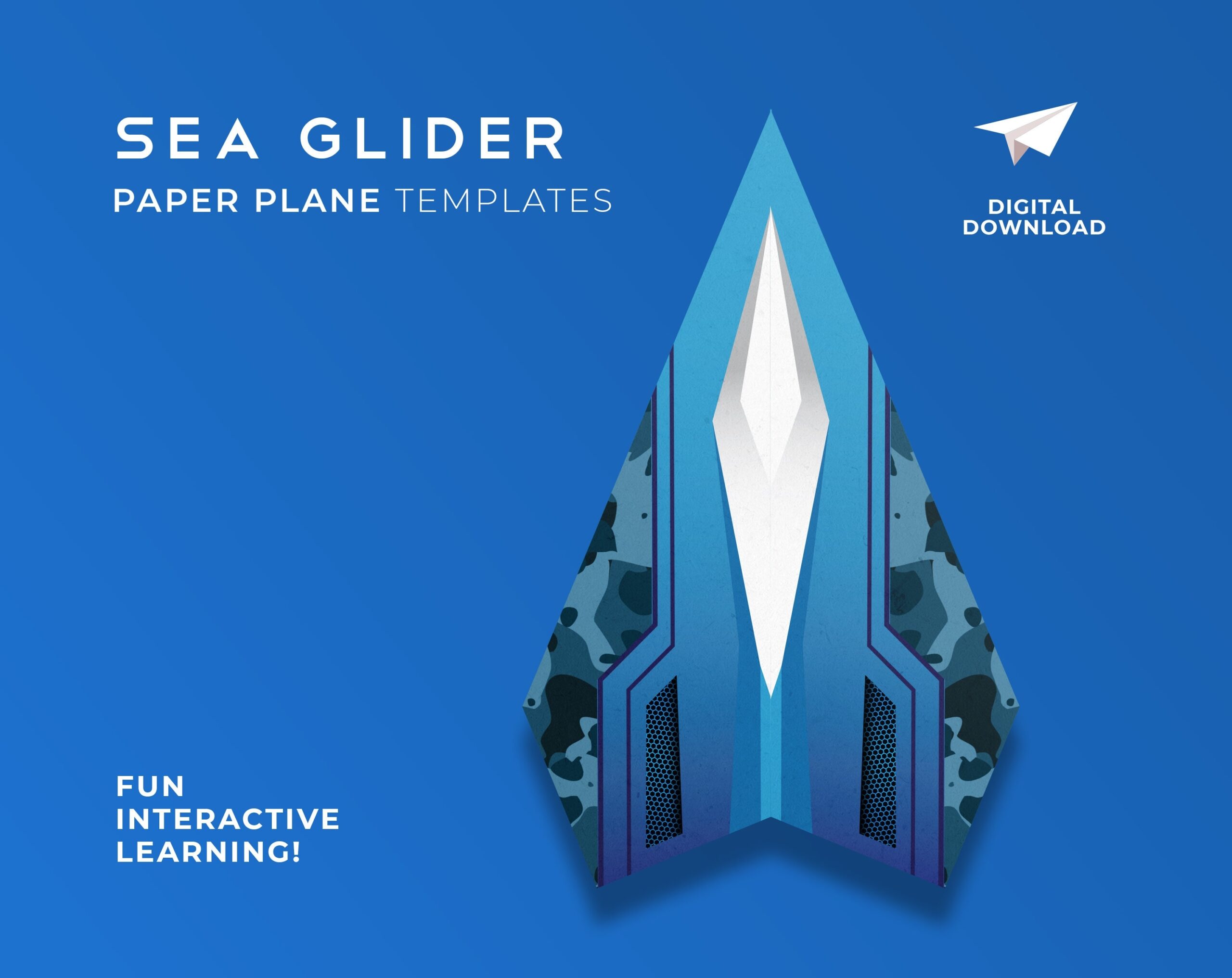 Paper Plane Template Instant Download Printable Plane Home And School Activity Birthday Party Fun Educational Fun Sea Glider Etsy