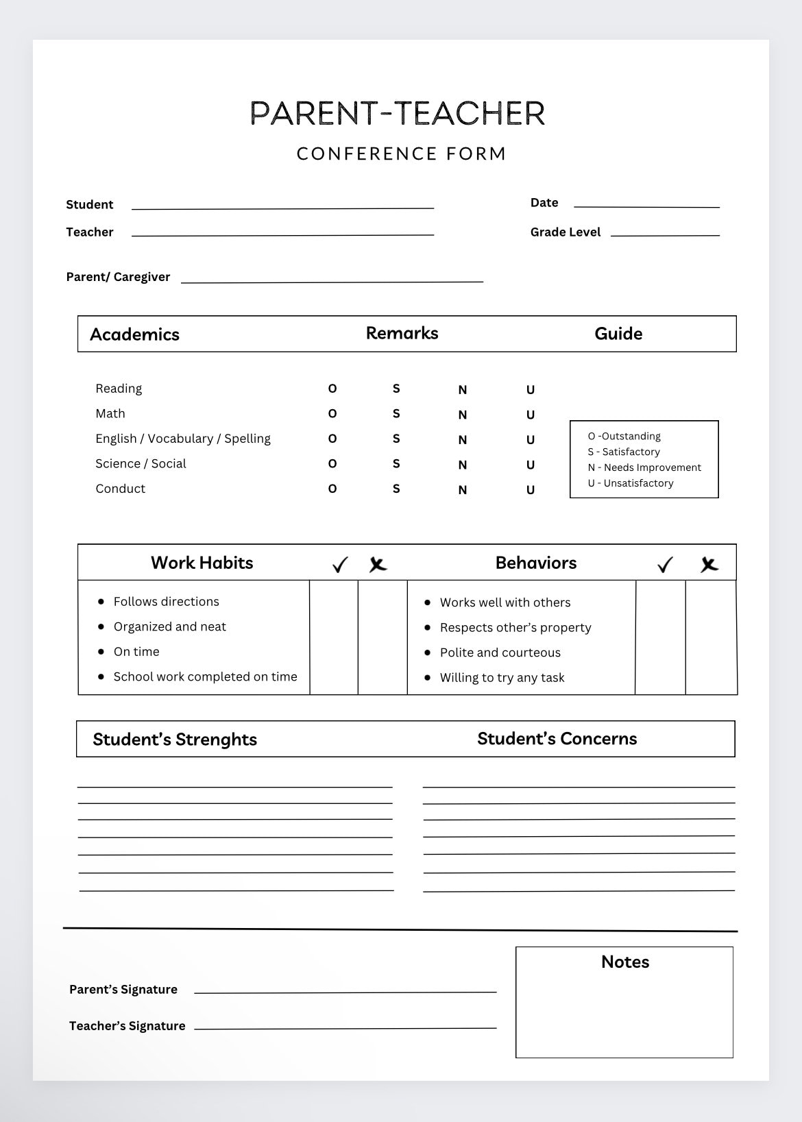 Parent Teacher Conference Form teacher Planner teacher Agenda parent Teacher Conference Template lesson Planner class Schedule Template Etsy