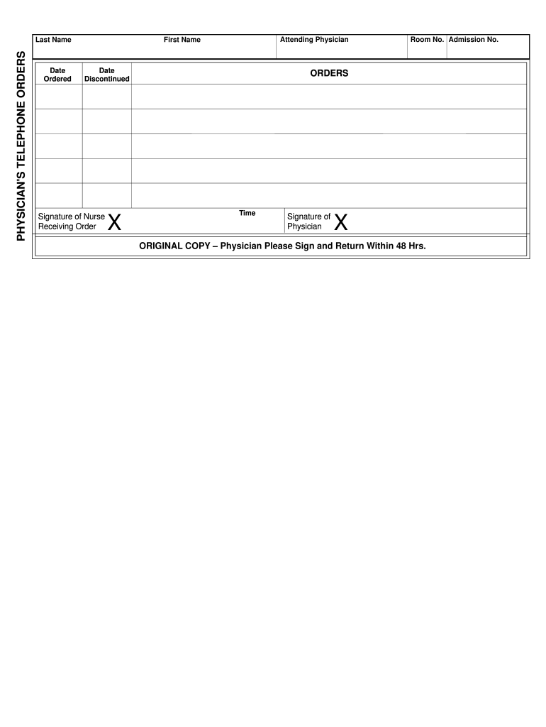 Physician Telephone Order Form Fill Out Sign Online DocHub