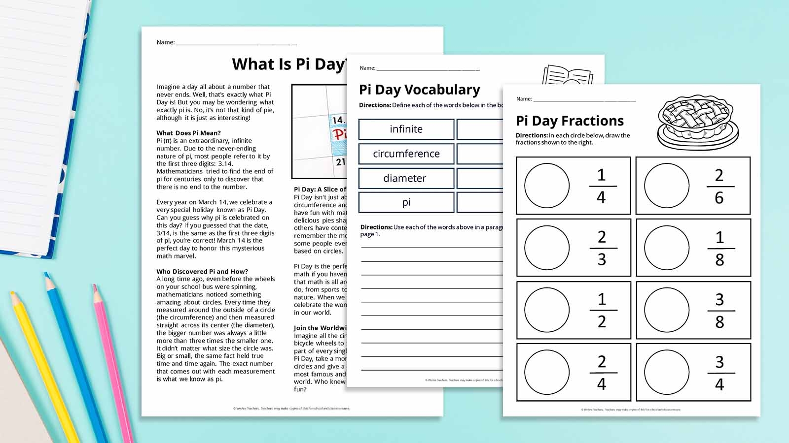 Free Printable Pi Day Worksheets