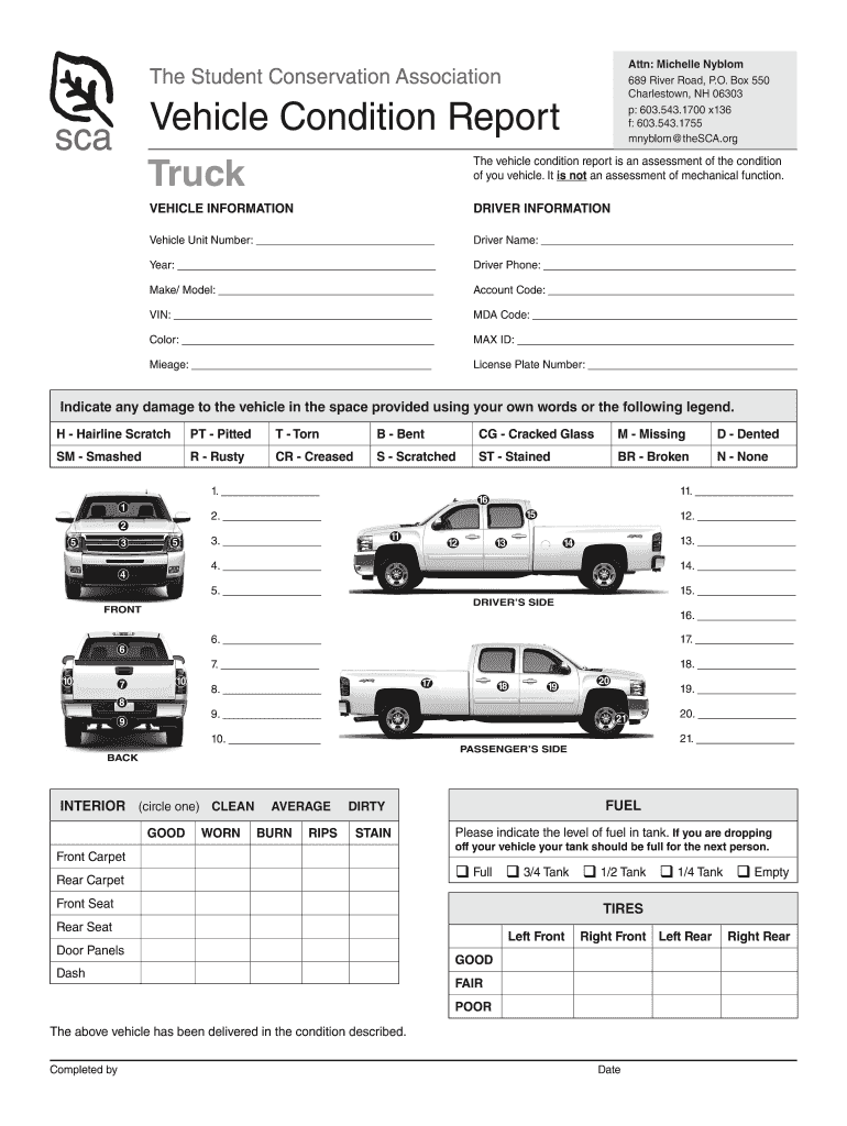 Pickup Truck Inspection Checklist Fill Online Printable Fillable Blank PdfFiller