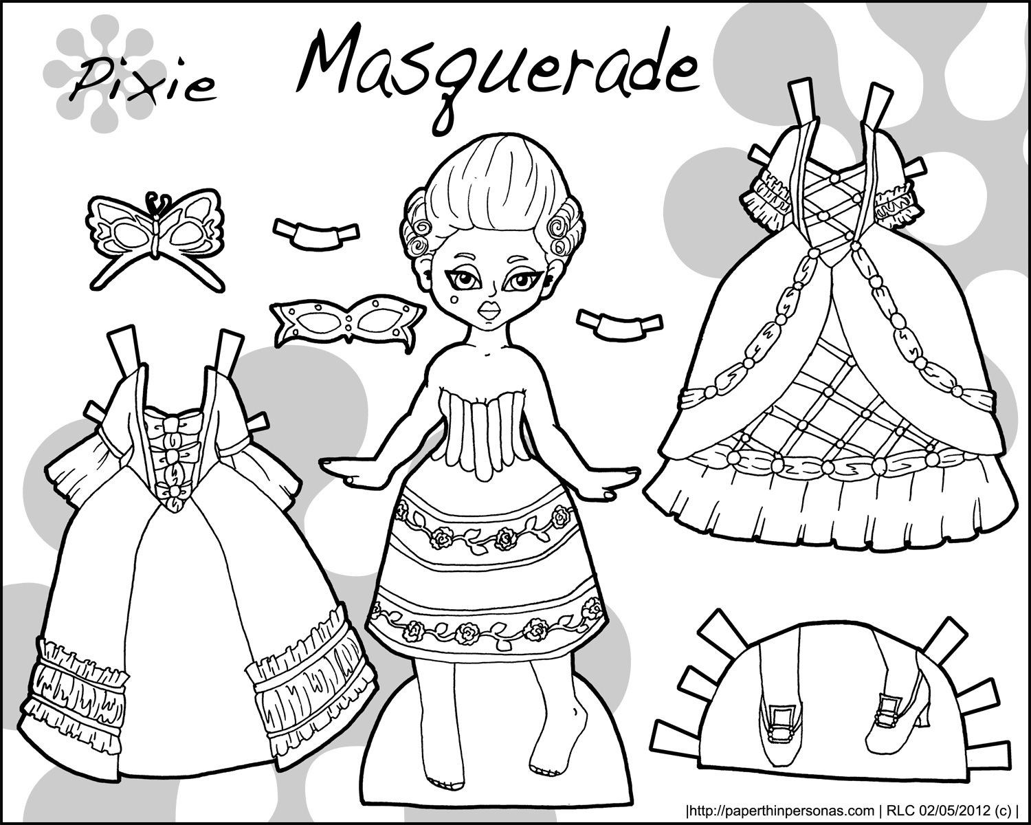 Pixies Printable Paper Dolls In Black And White Paper Thin Personas