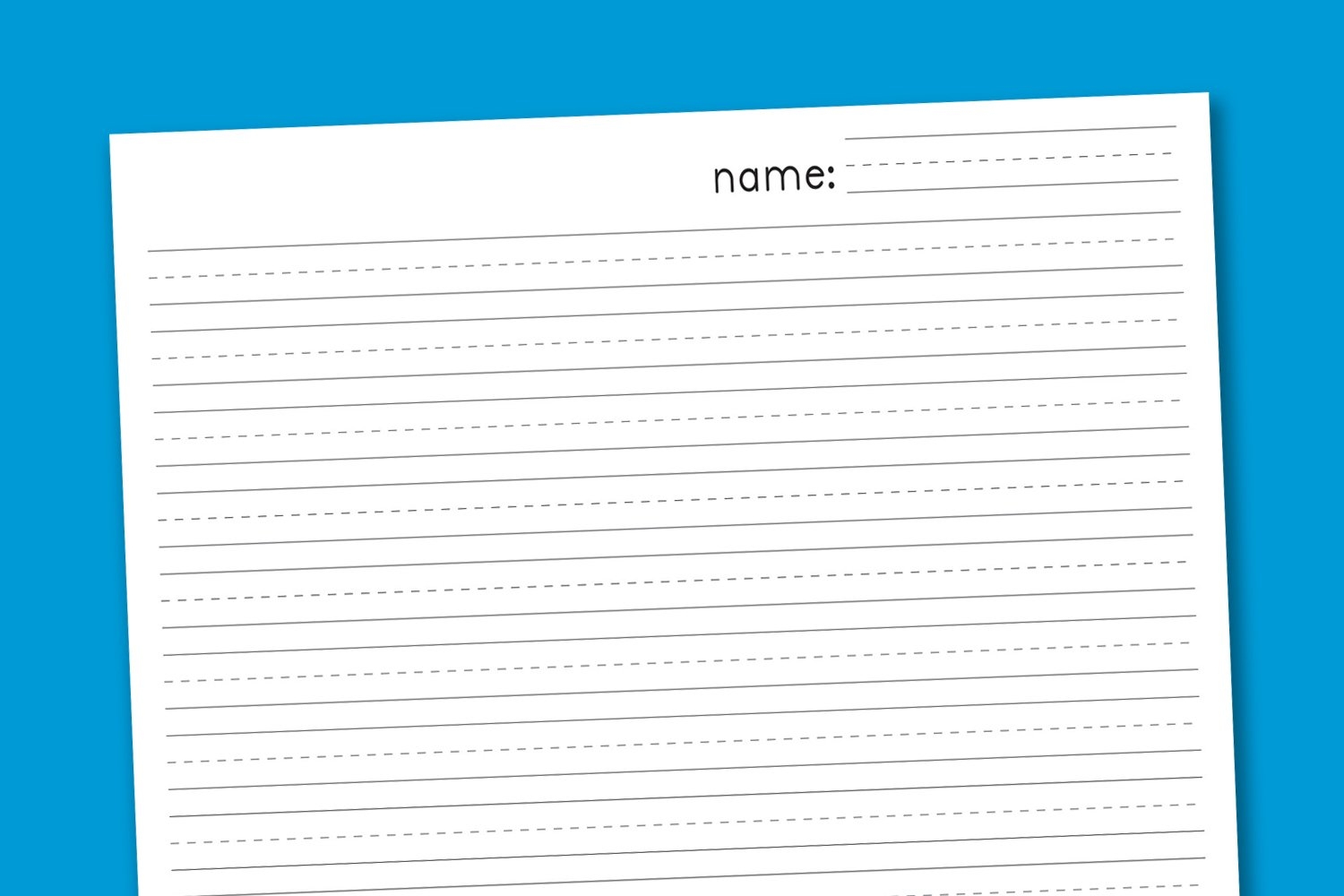 Free Printable Lined Paper For Kindergarten