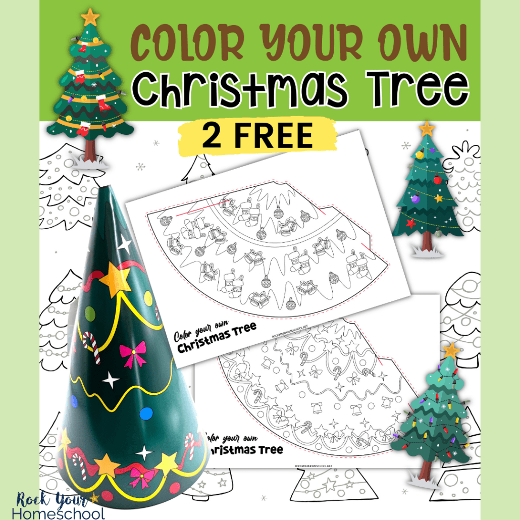 Printable 3D Paper Christmas Tree Template DIY Holiday Fun 2 Free Rock Your Homeschool