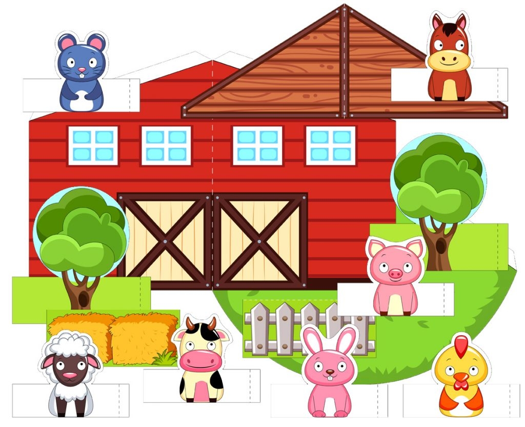 Printable 3D Paper Farm For Children TeachersMag