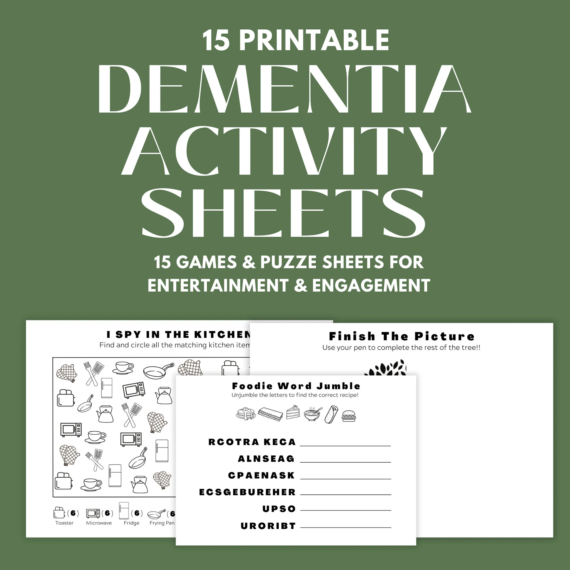 Large Print Printable Worksheets For Dementia Patients