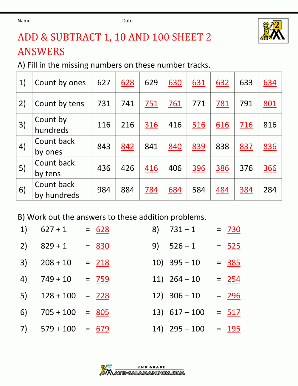 Adding And Subtracting Worksheets Printable