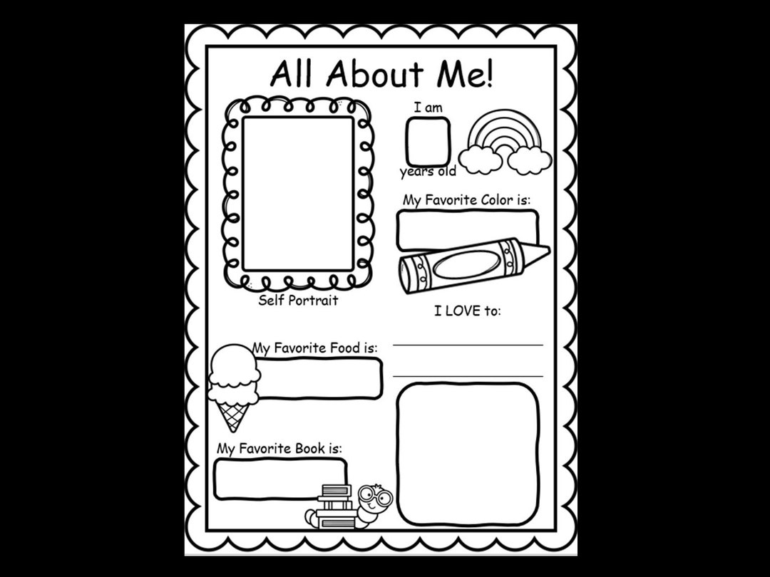 Printable All About Me Worksheet Digital Download PDF Back To School Instant Download No Prep Etsy