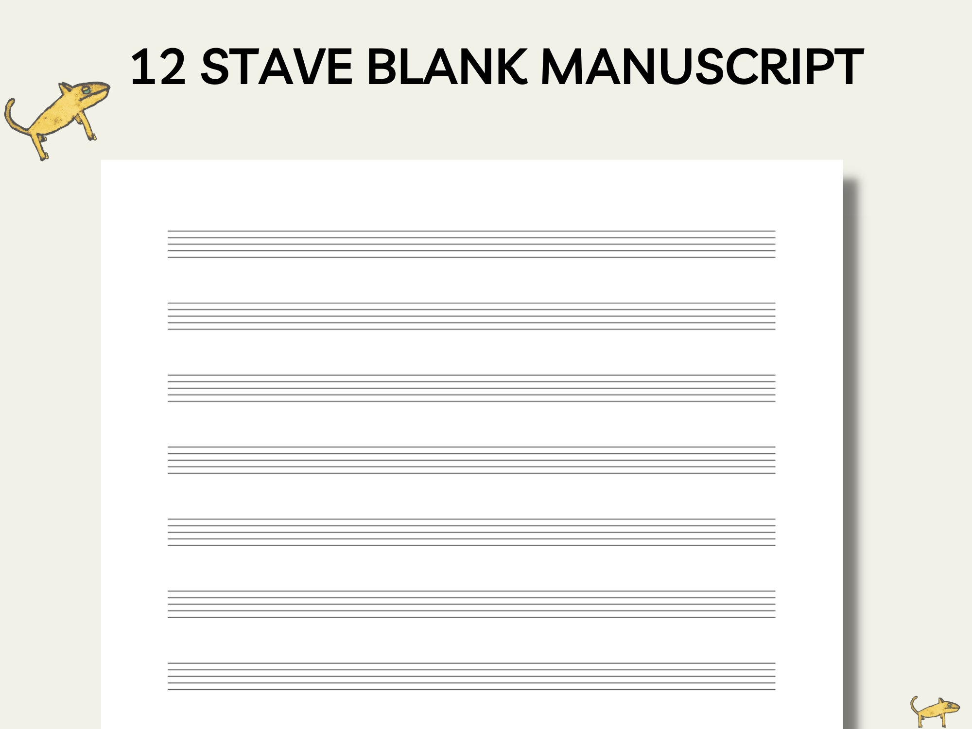 Blank Manuscript Paper Printable
