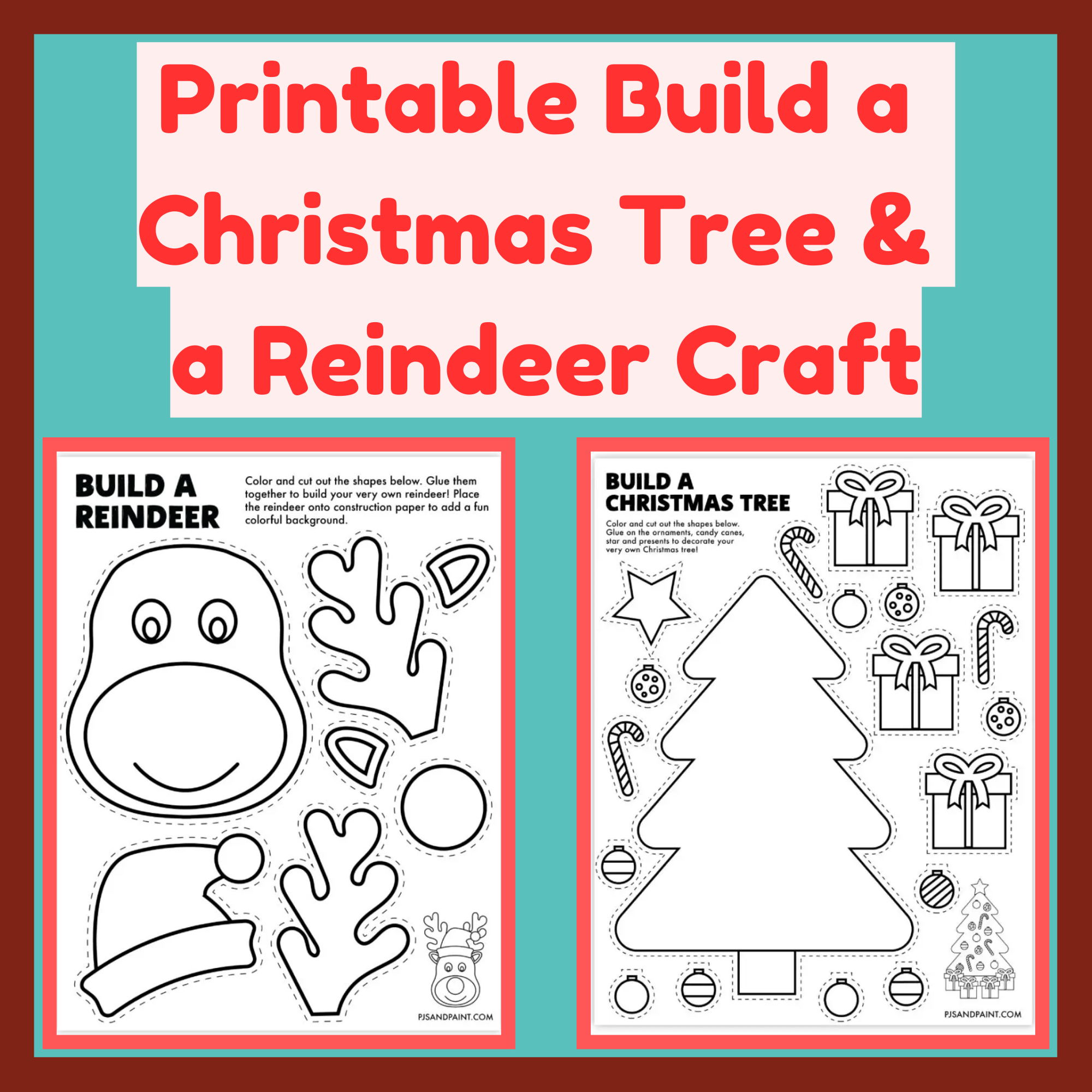 Printable Build A Christmas Tree Santa Elf Reindeer Craft Christmas Worksheets Made By Teachers