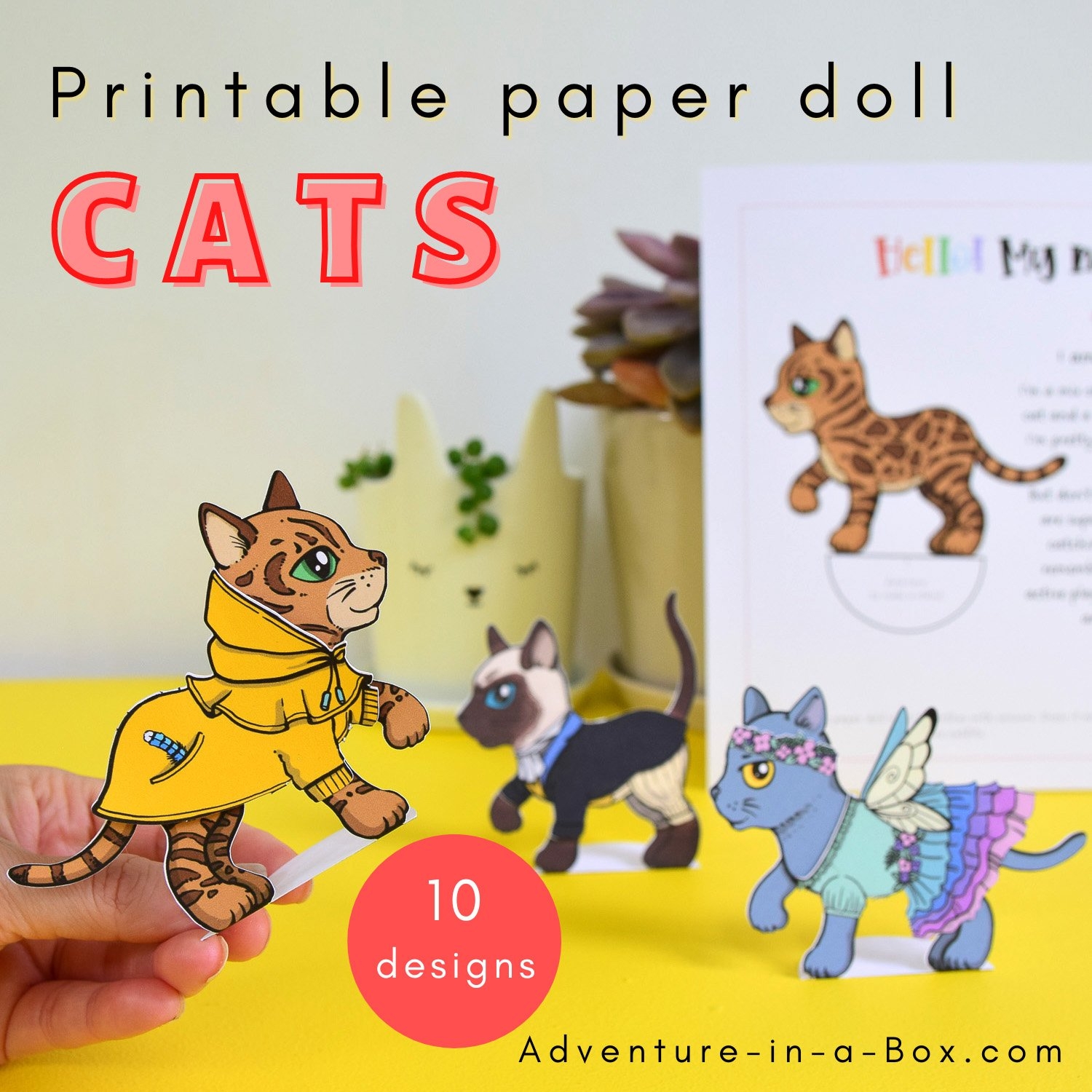 Printable Cat Paper Dolls Adventure In A Box
