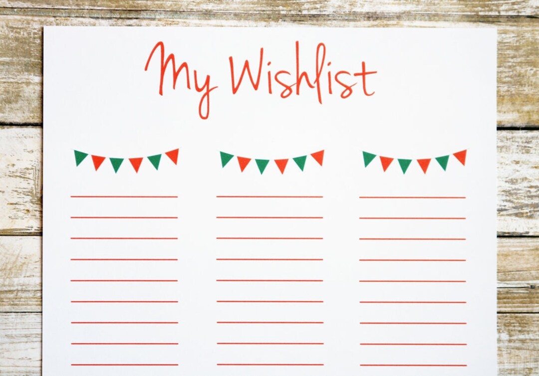 Printable Christmas List Christmas Wishlist Kid Christmas List Paper Christmas List Christmas Printable Holiday Wishlist Wishlist Etsy