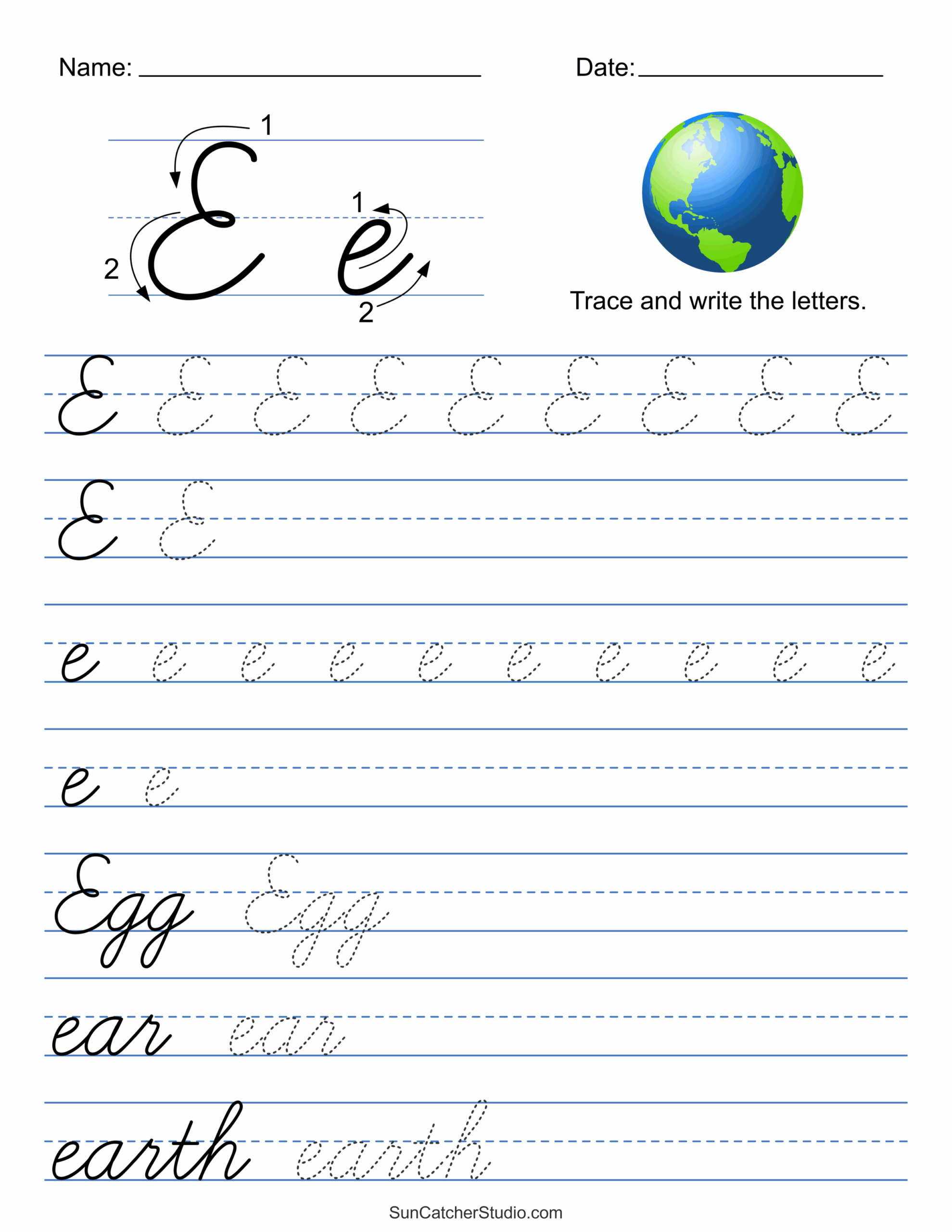 Printable Cursive Writing Worksheets