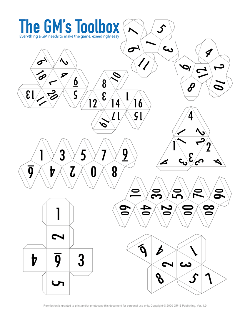 Paper Dice Printable