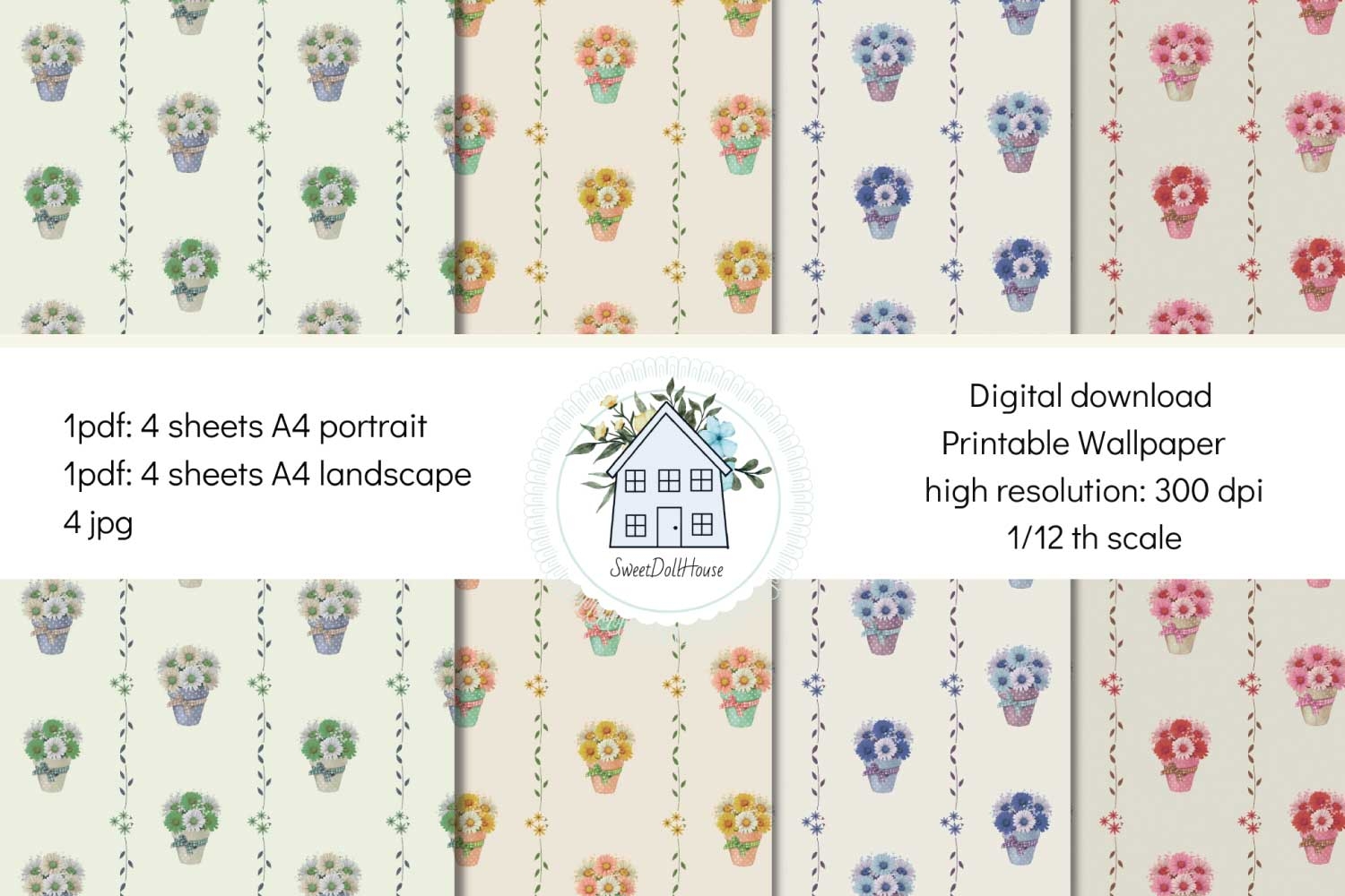 Printable Digital Paper Collection Garden Karimoos