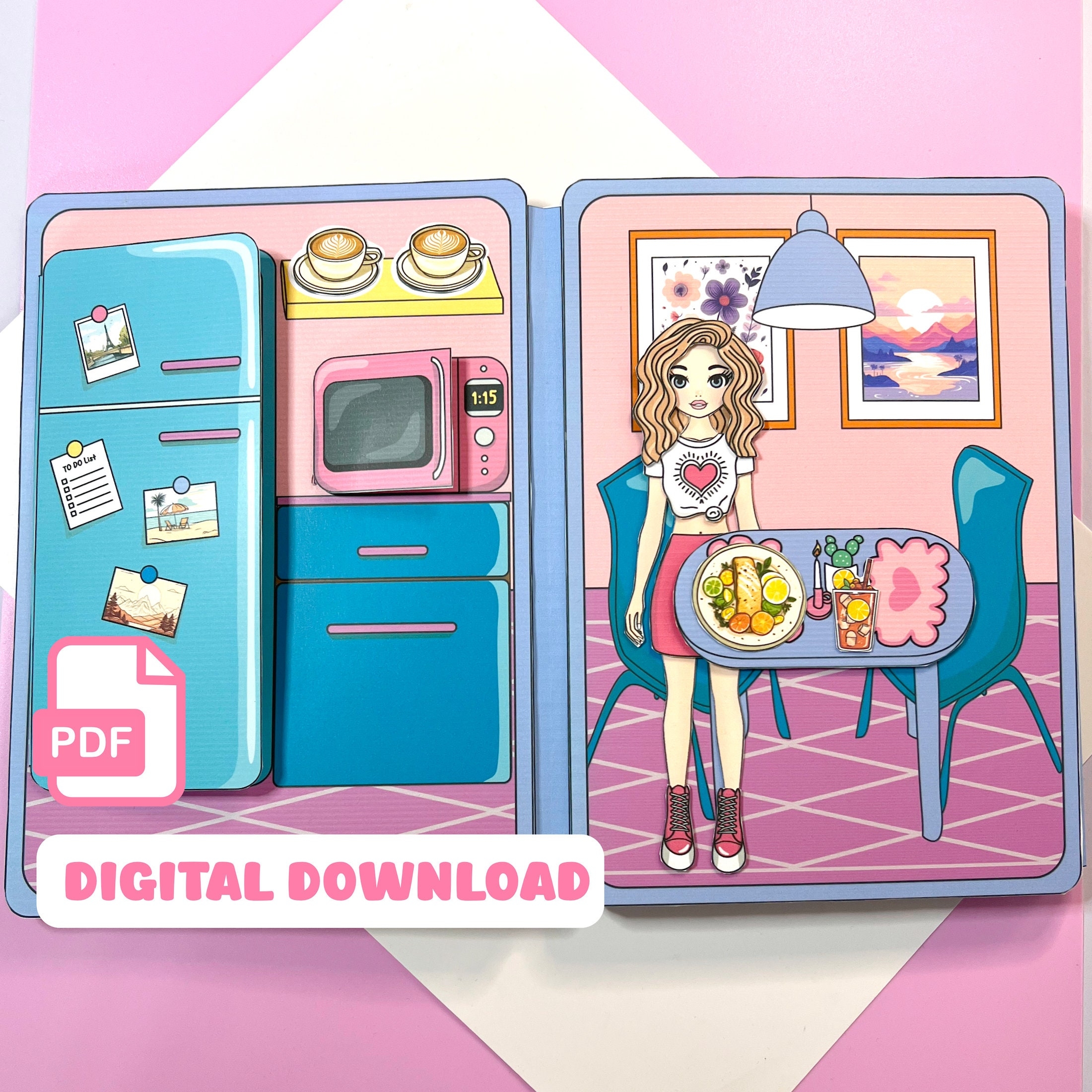 Printable Doll House Printable Dollhouse Busy Book Preschool Printable Activities For Kids Printable Paper Doll Pretend Play Girls Activity Etsy