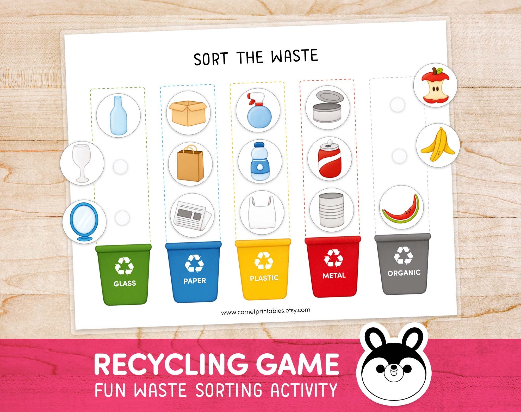 Printable Recycling Sorting Activity Worksheet