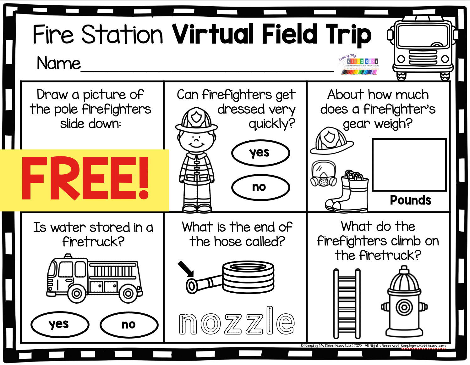 Printable Fire Safety Activities Printable Party Favors