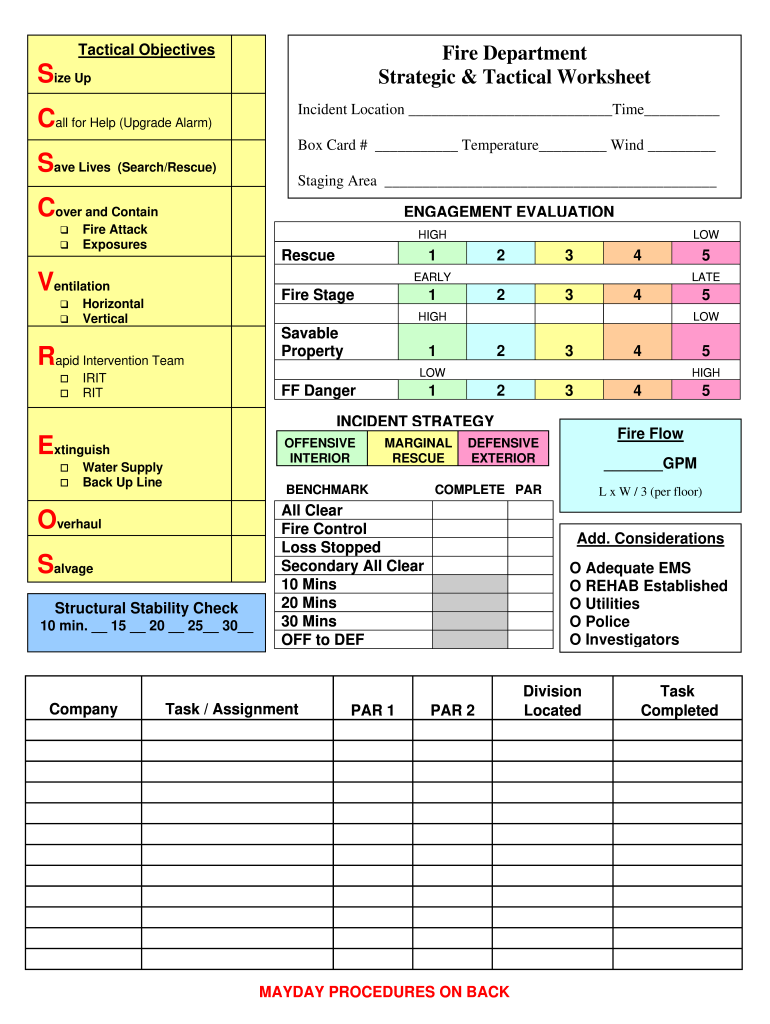 Printable Fireground Tactical Worksheet Fill Out Sign Online DocHub