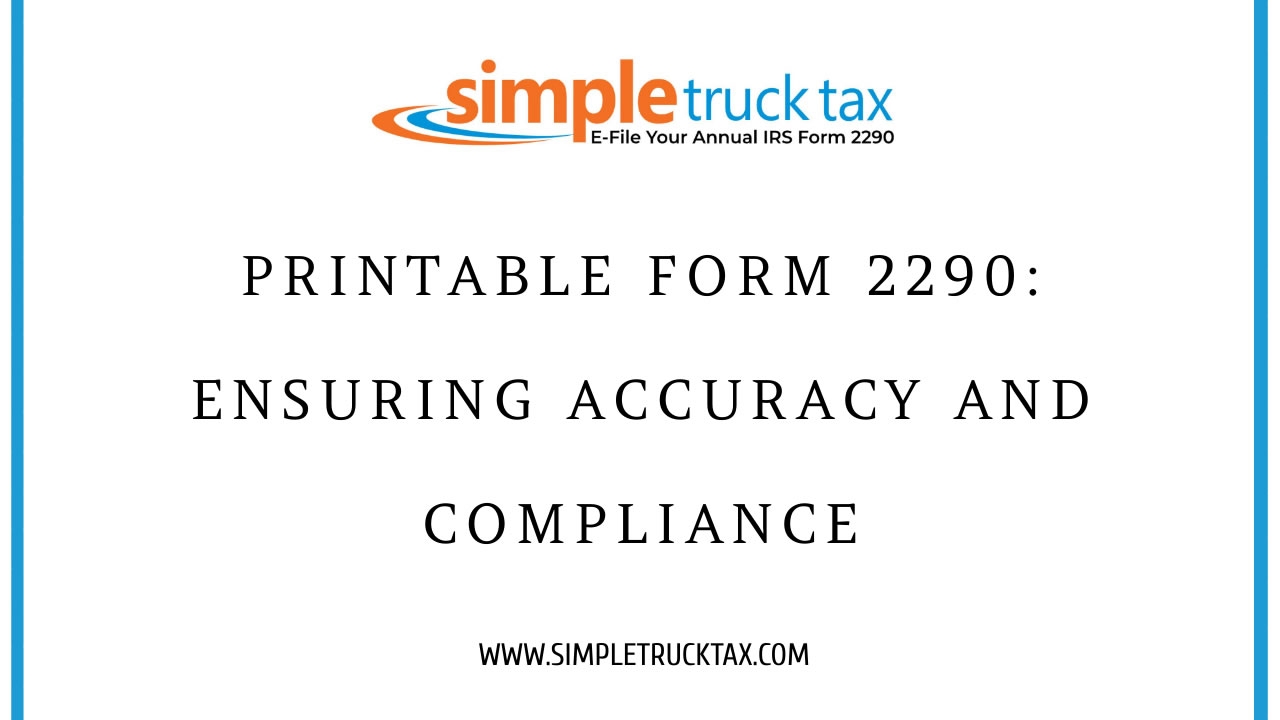Printable 2290 Form