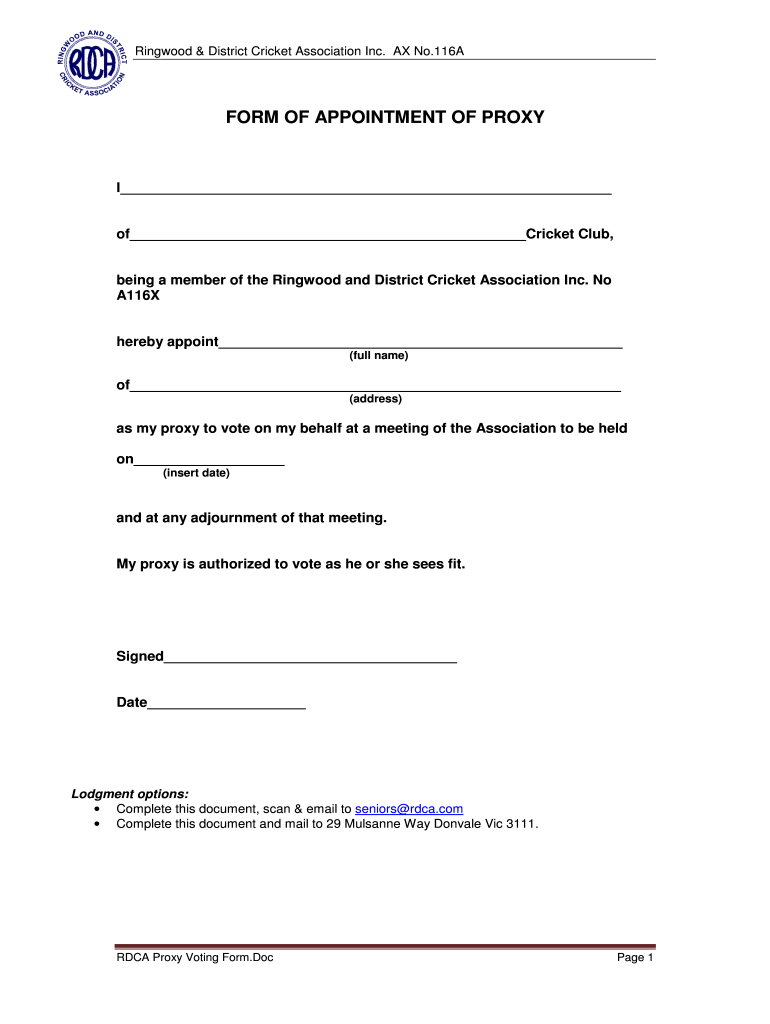 Printable Hoa Proxy Form Fill Online Printable Fillable Blank PdfFiller