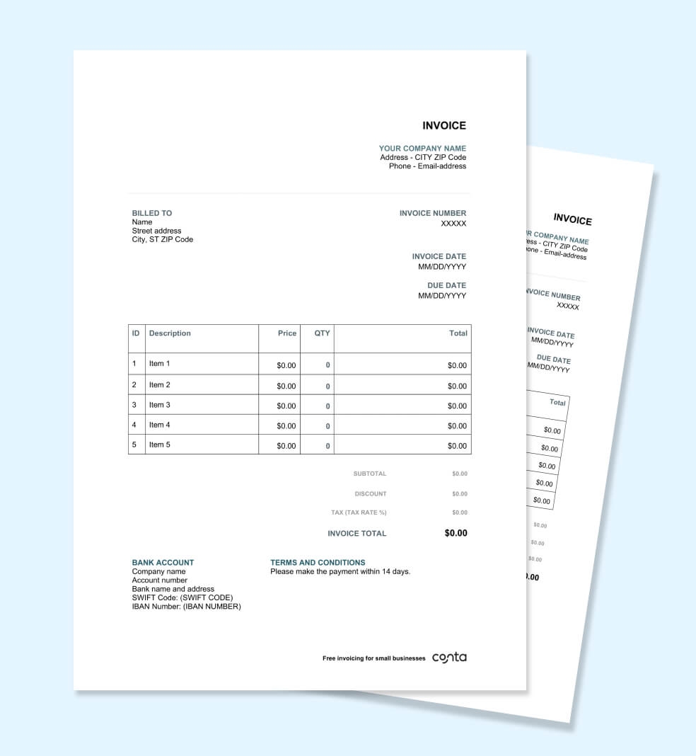 Free Printable Invoice Form