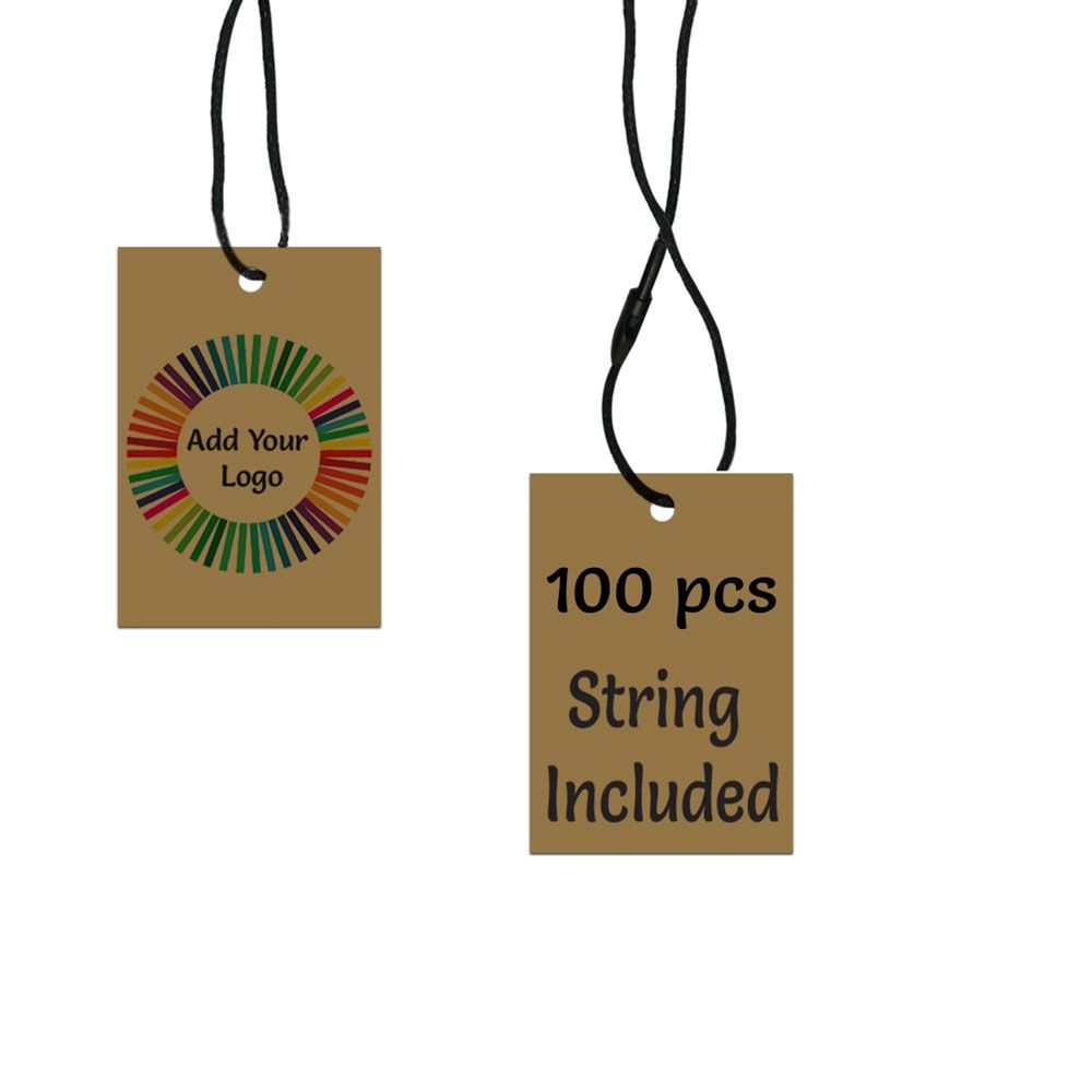 Printable Kraft Tags With String Gems On Display