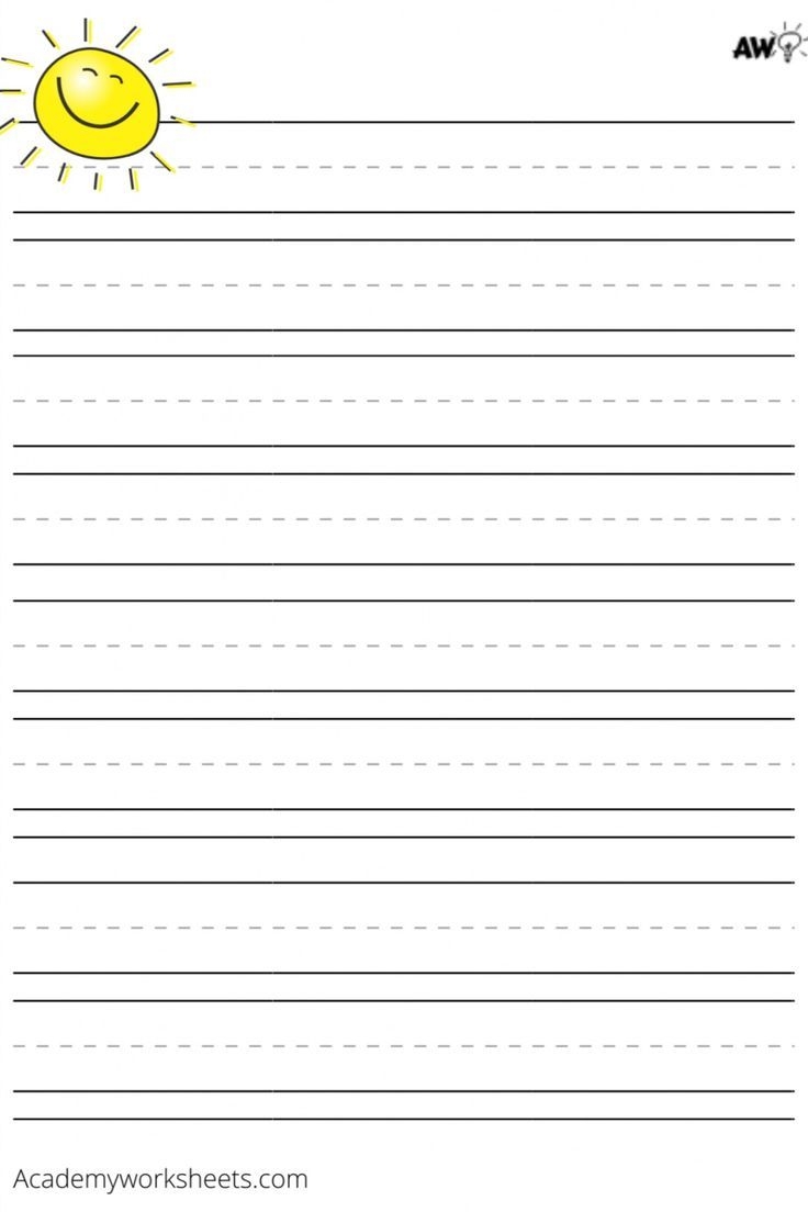 Printable Lined Paper Children Elementary Age Worksheets Library