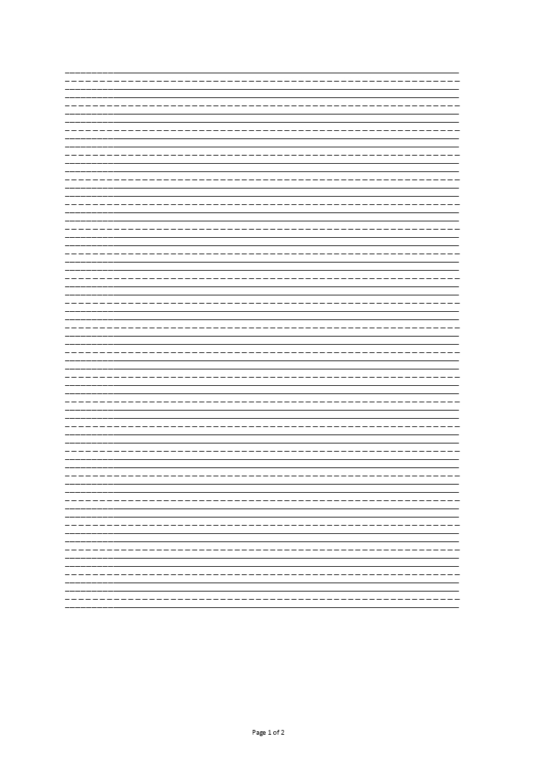 Lined Paper Template Printable