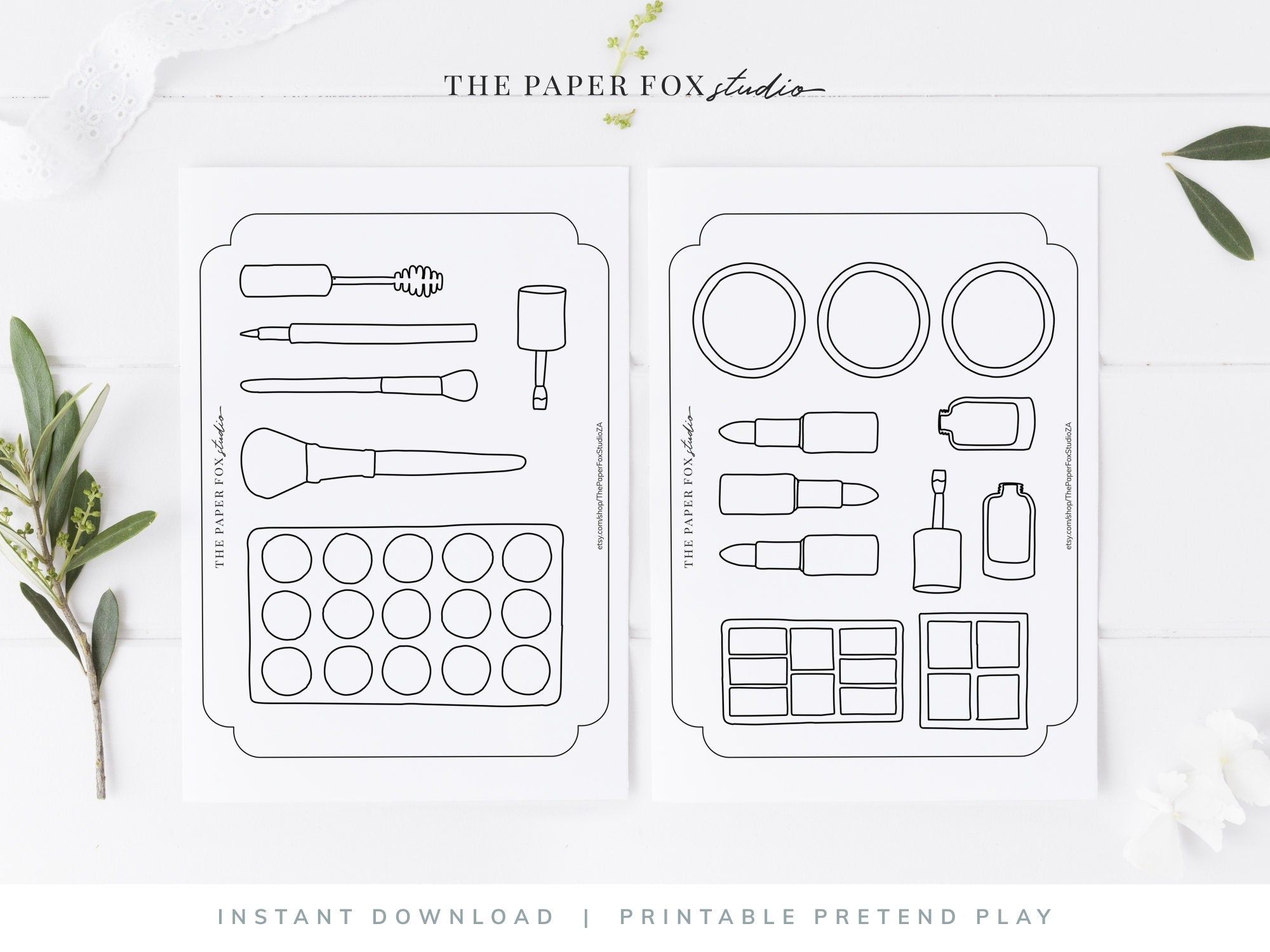 Printable Makeup Pretend Play Kit Print At Home Kids Toys Printable Coloring Pages Printable Dramatic Play Props 8001 Etsy