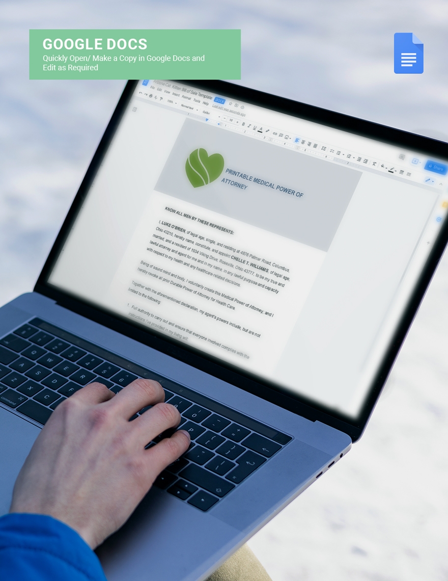 Printable Medical Power Of Attorney Template In Word Google Docs Download Template