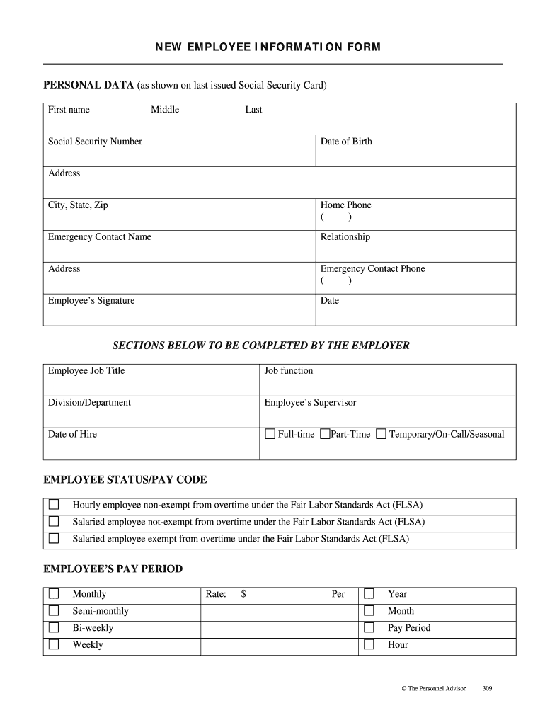 Printable New Hire Forms Fill Online Printable Fillable Blank PdfFiller
