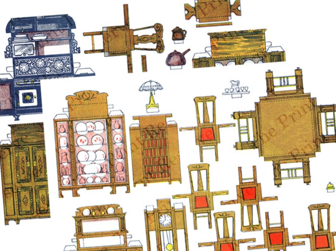 Printable Paper Doll Furniture Instant Digital Download Image Item 501 Etsy