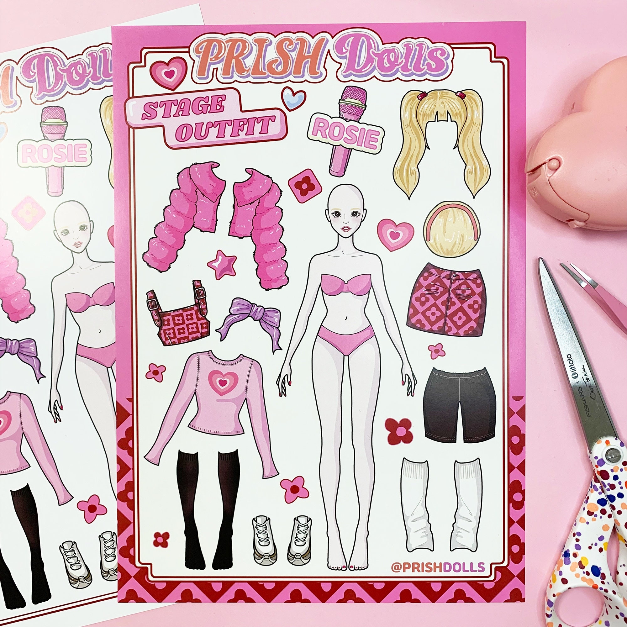 Printable Paper Dolls Dress Up DIY Template Stage Outfit Girls Easy Paper Craft Holiday Activity Casual Clothes Prish Dolls Etsy