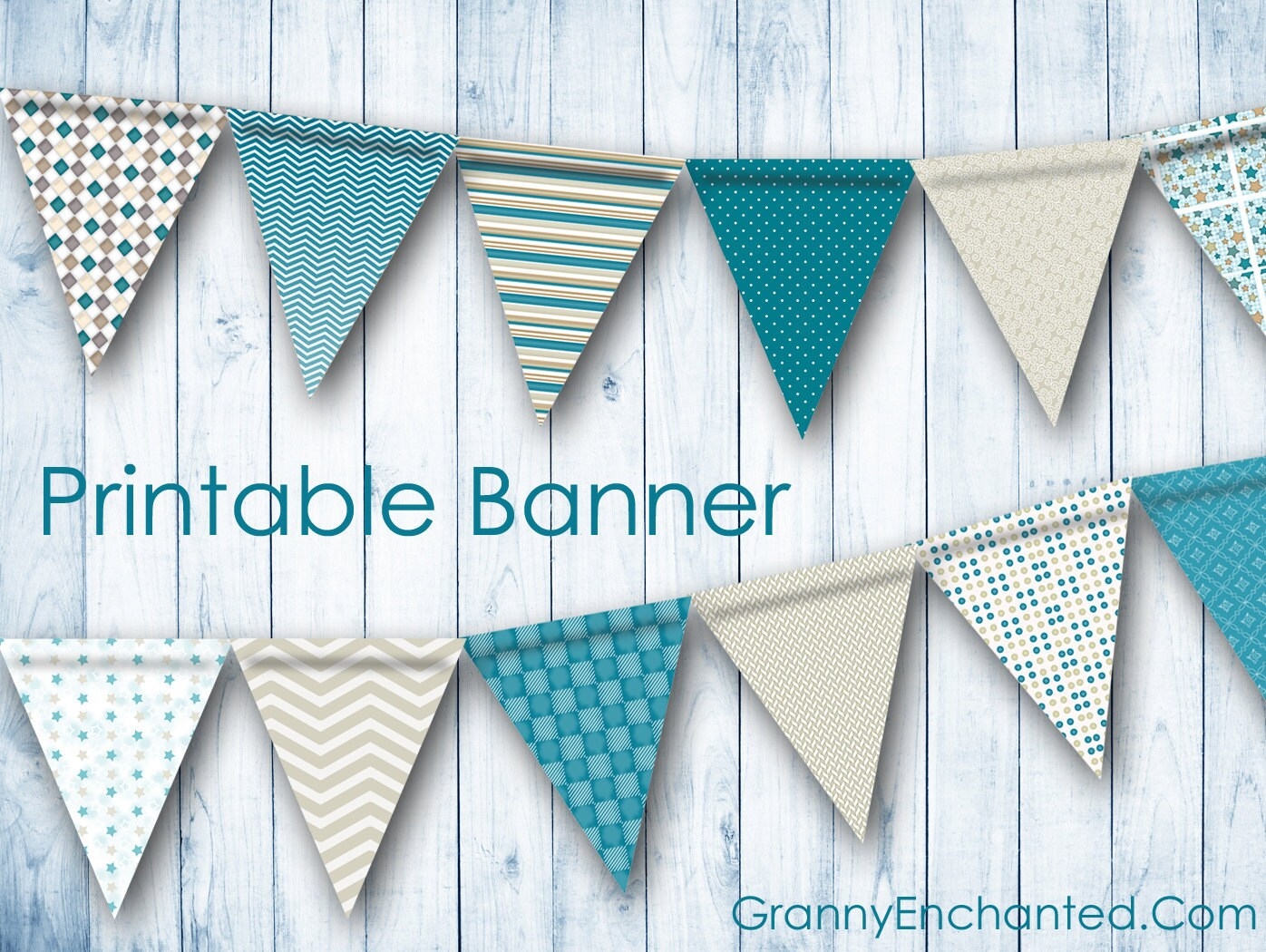 Printable PDF Party Banner File 219 Etsy