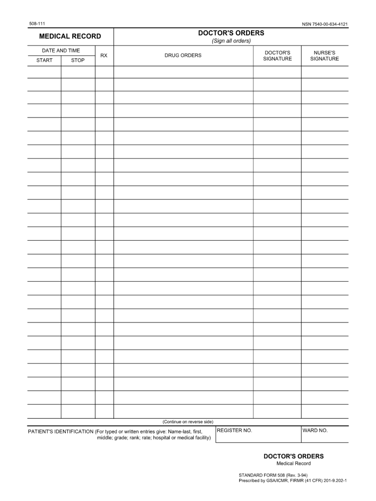 Printable Physician Order Forms Fill Out Sign Online DocHub