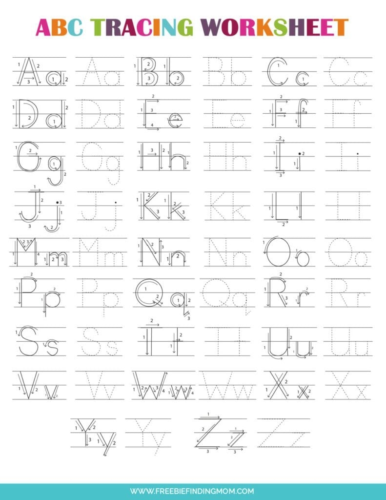 Handwriting Free Printable Preschool Worksheets Tracing Letters