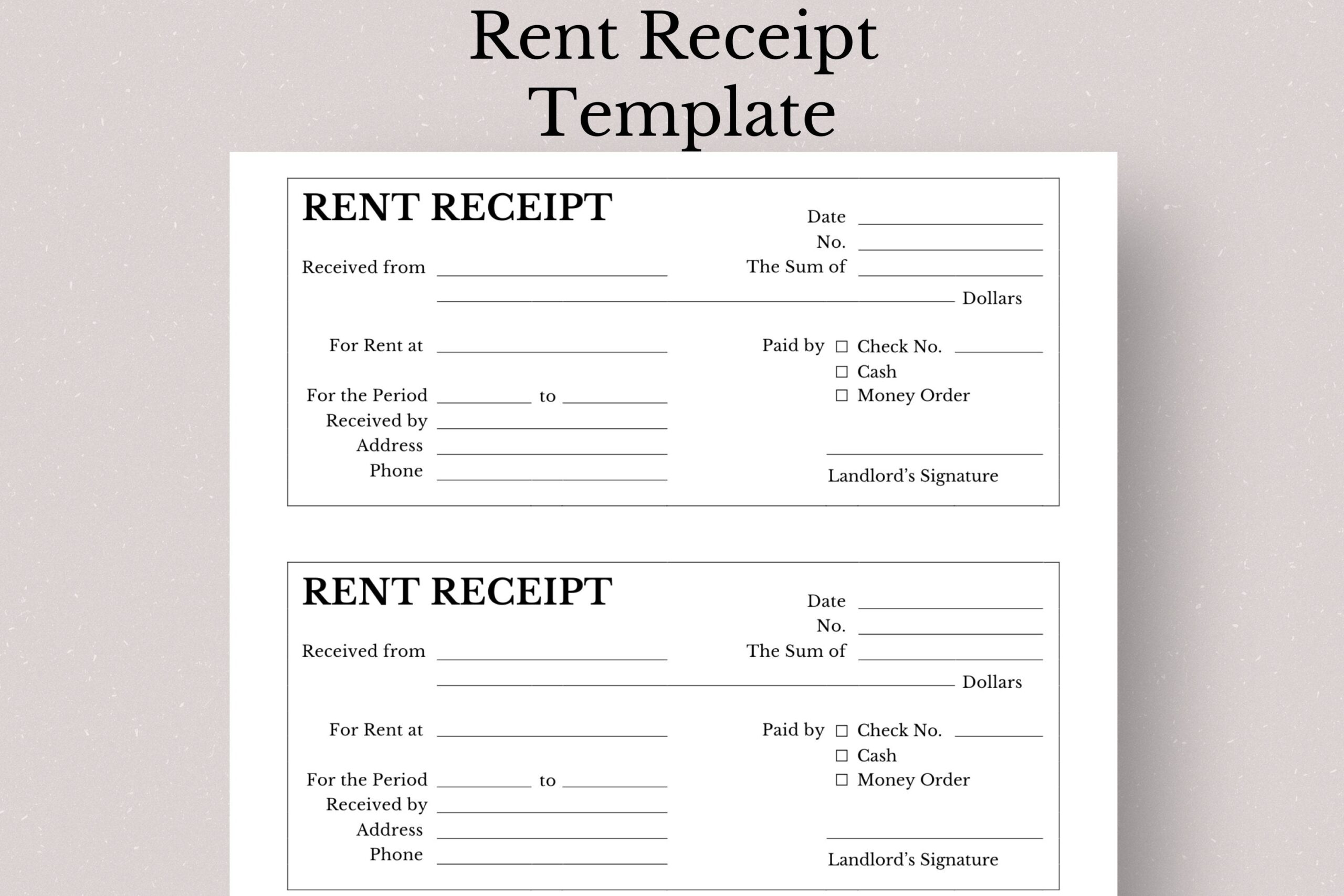 Printable Rent Receipt Forms Rent Receipt Template Rent Receipt Rent Receipt Rental Receipts Landlord Receipt Receipt VRBO Airbnb Etsy