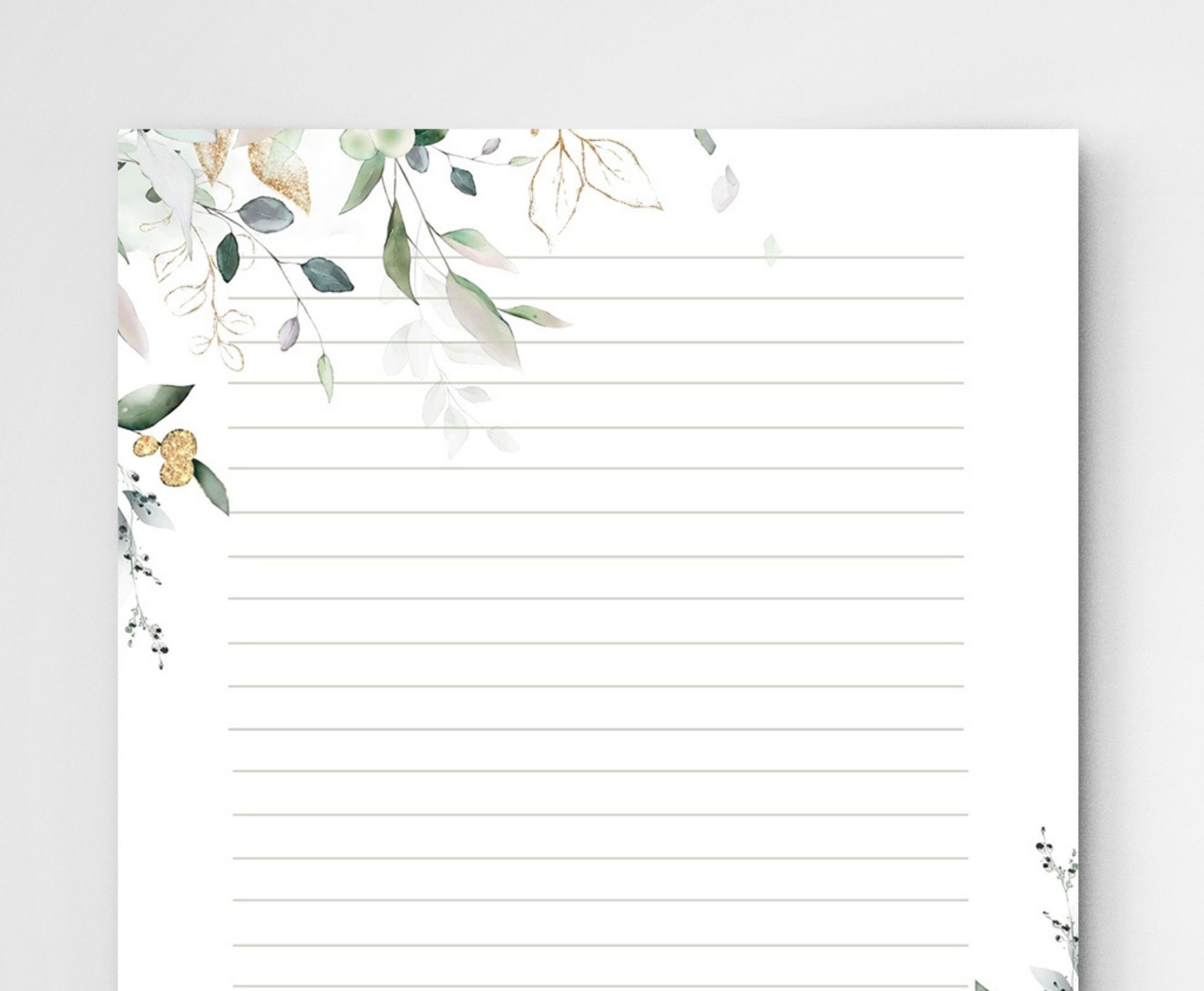 PRINTABLE Stationery Printable Stationary Printable Writing Paper Botanical Letter Writing Paper Writing Set Notepaper Penpal Etsy