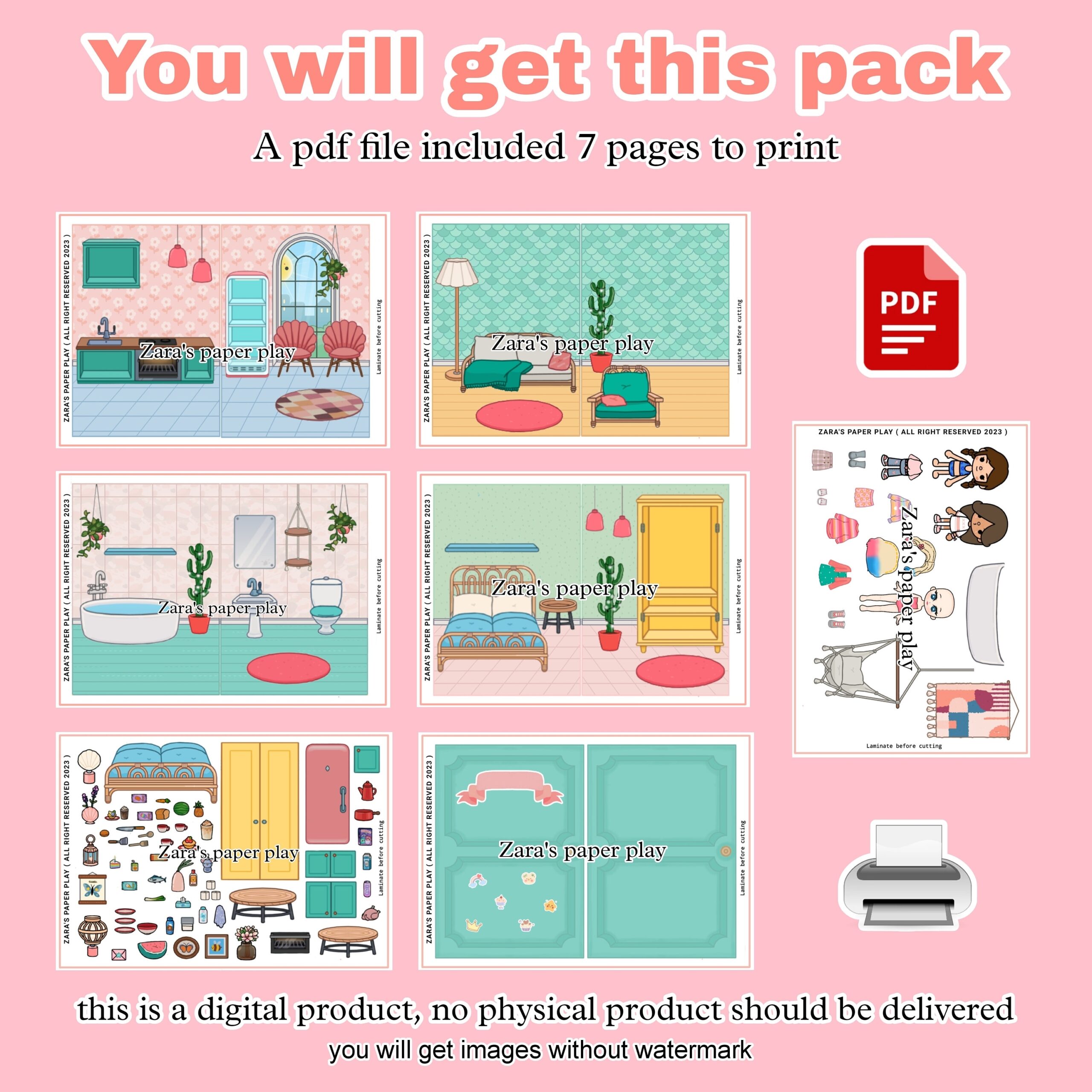 Printable Toca Boca House Toca Boca Paper Craft Paper Doll House Quiet Book Paper Quiet Book Pdf File Activities To Do At Home Etsy
